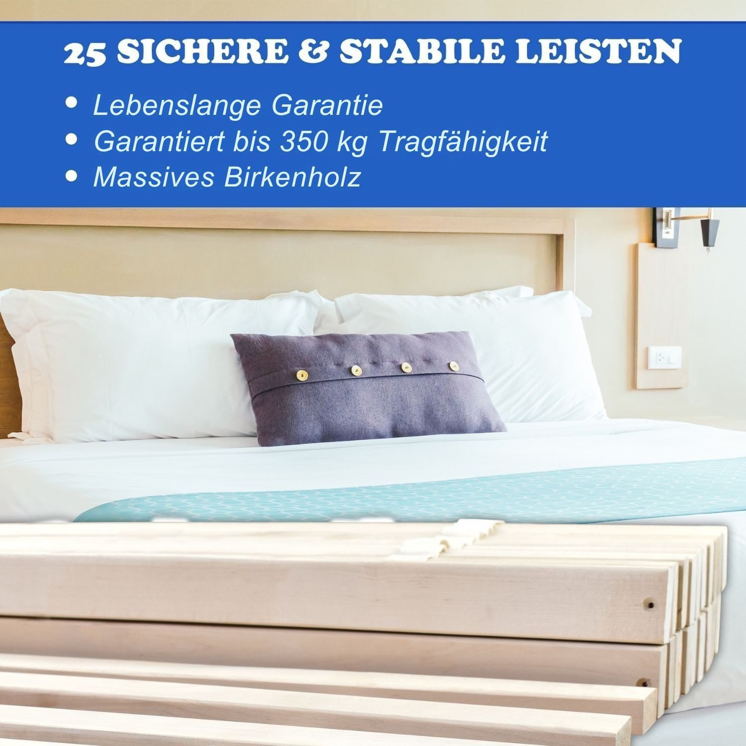 Rollrost, Coemo, Kopfteil nicht verstellbar, Fußteil nicht verstellbar, Rollrost 70x200, 25 Leisten extrem stabil