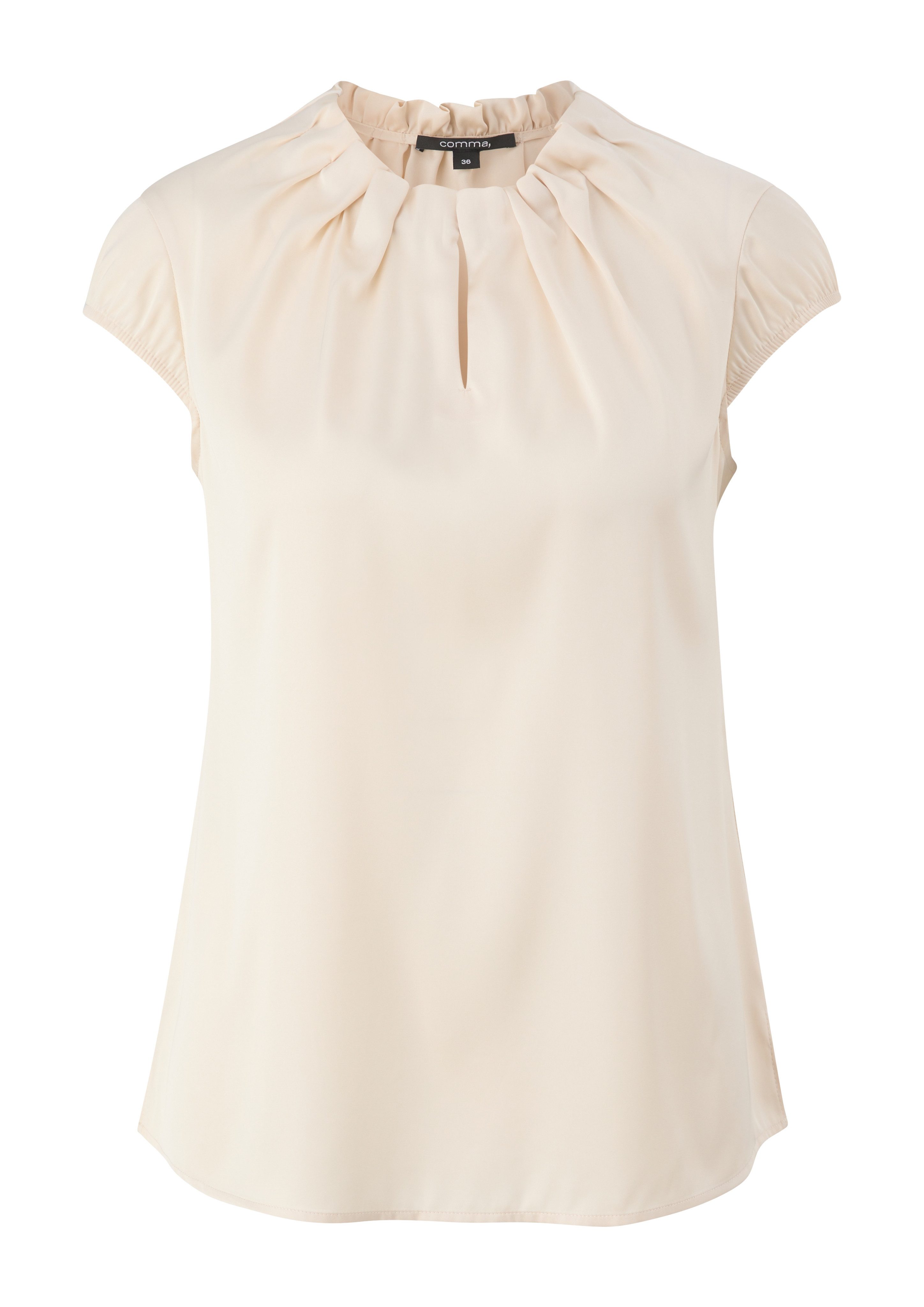 comma Satinbluse mit Raffung am Hals