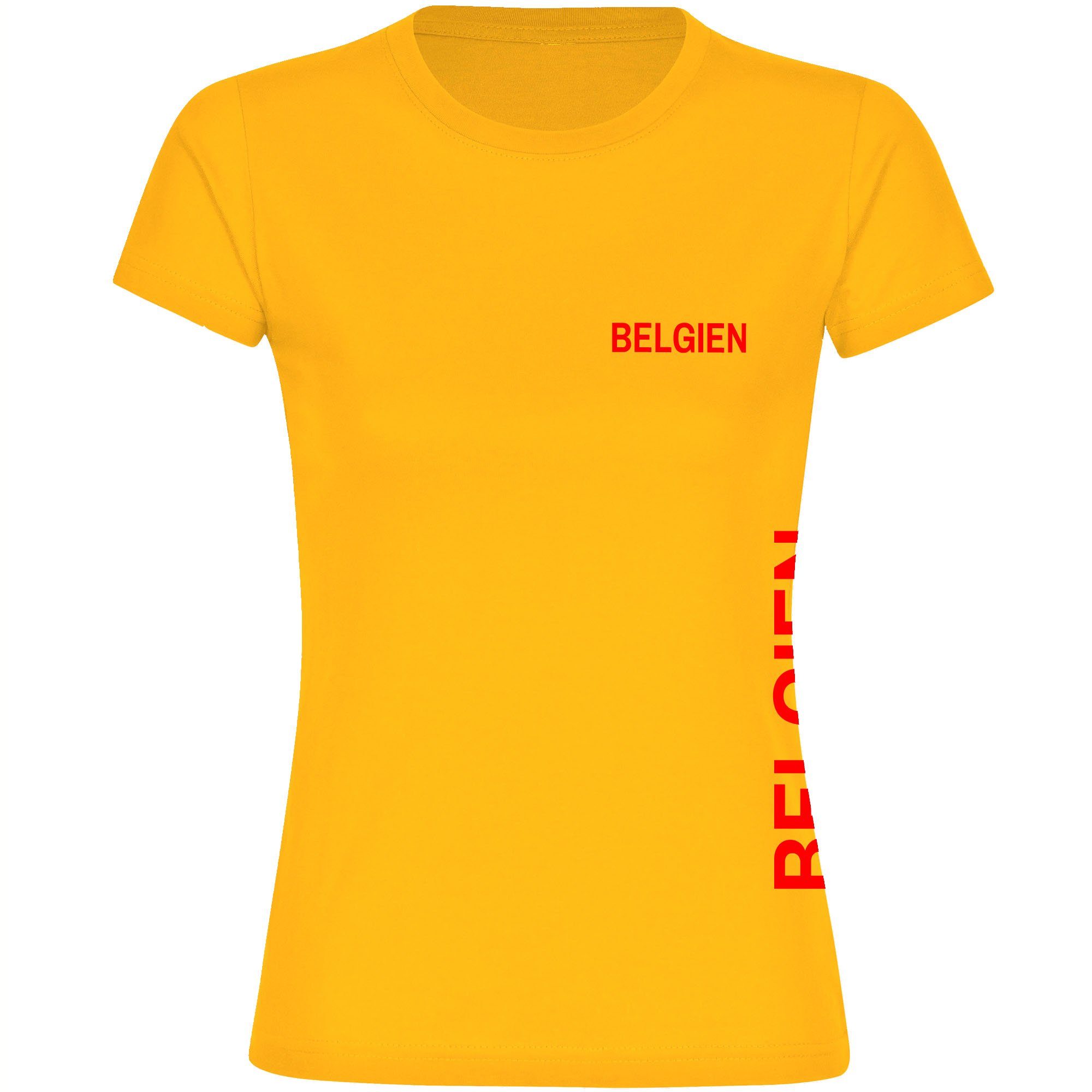 multifanshop T-Shirt Damen Belgien - Brust & Seite - Frauen