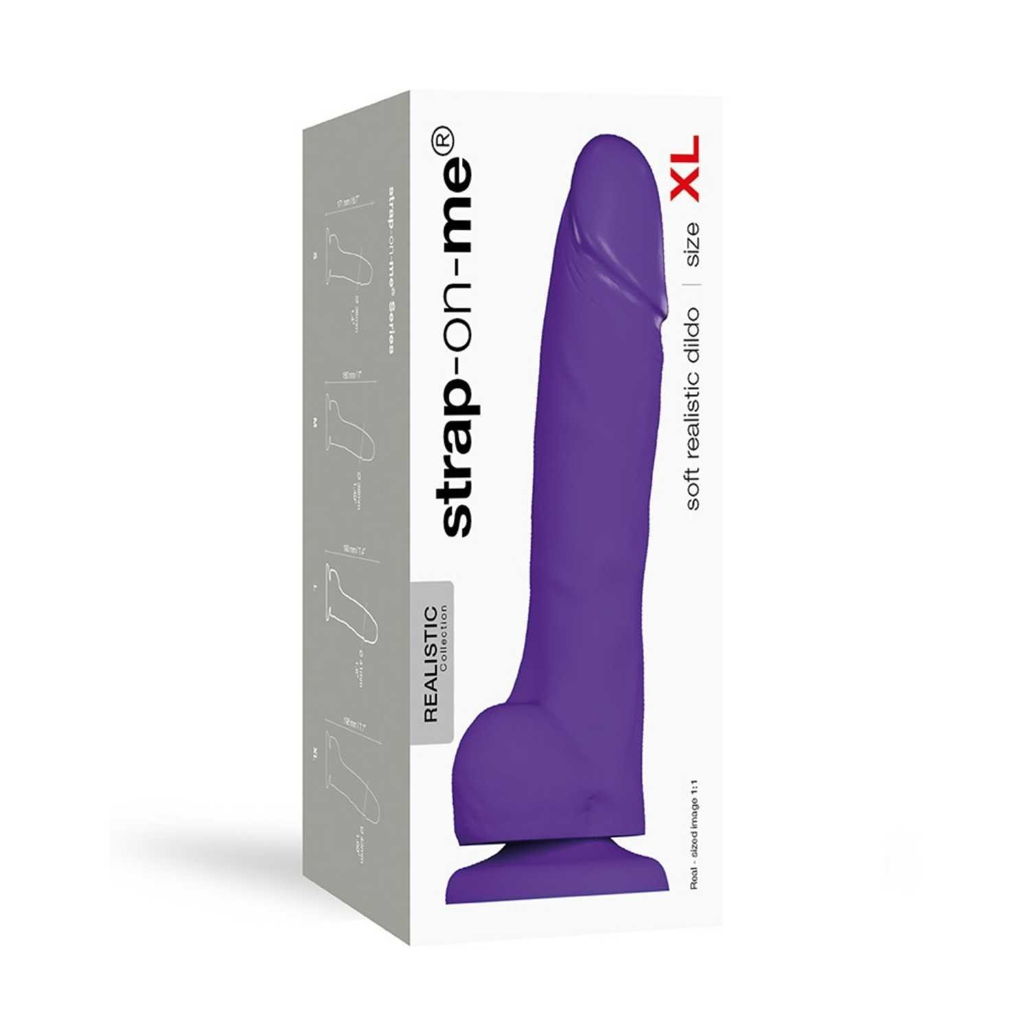 strap-on-me® Strap-on-Dildo Strap-On-Me Soft Realistic XL Dildo violett