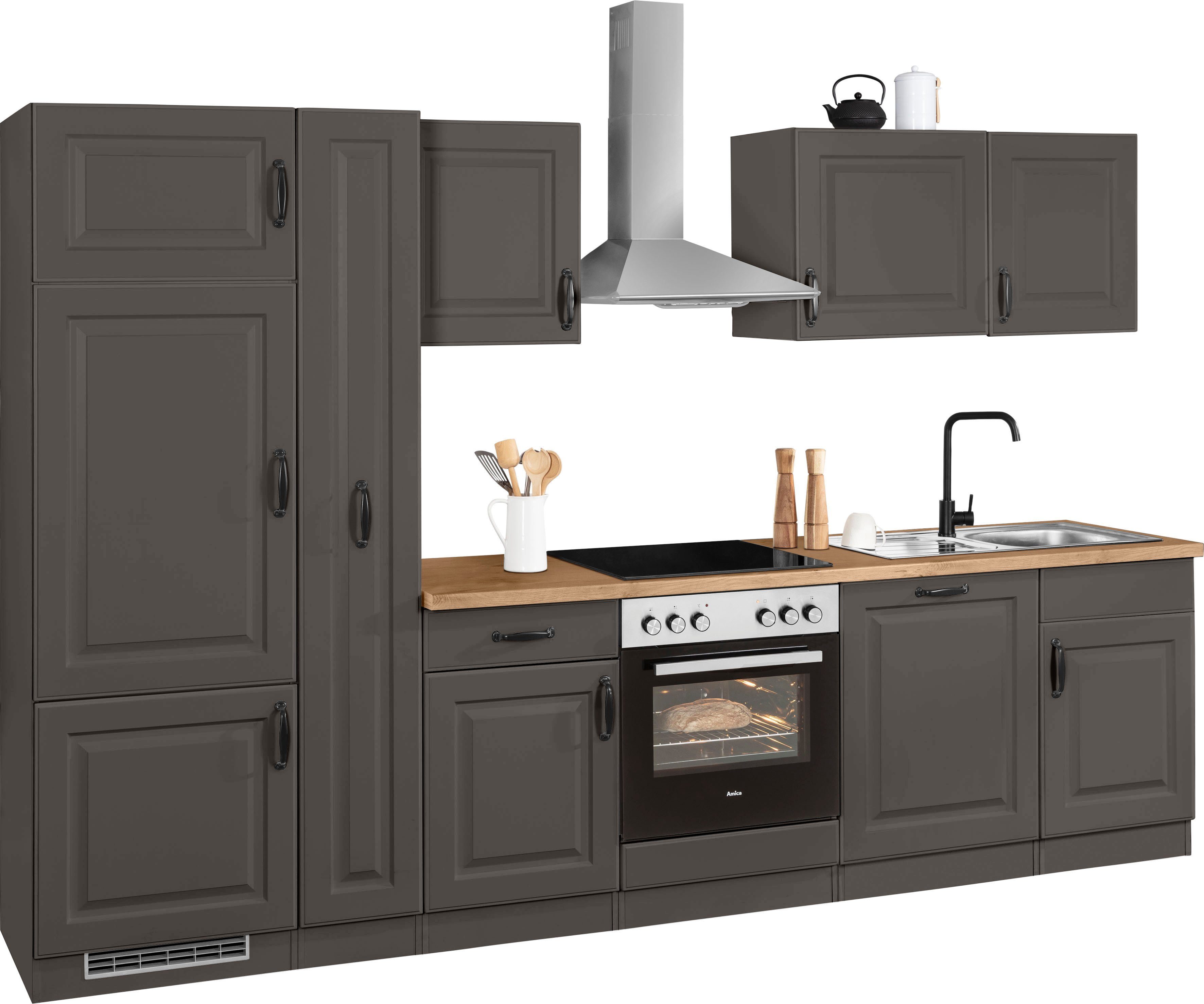 wiho Küchen Küchenzeile Erla, mit E-Geräten, Breite 310 cm