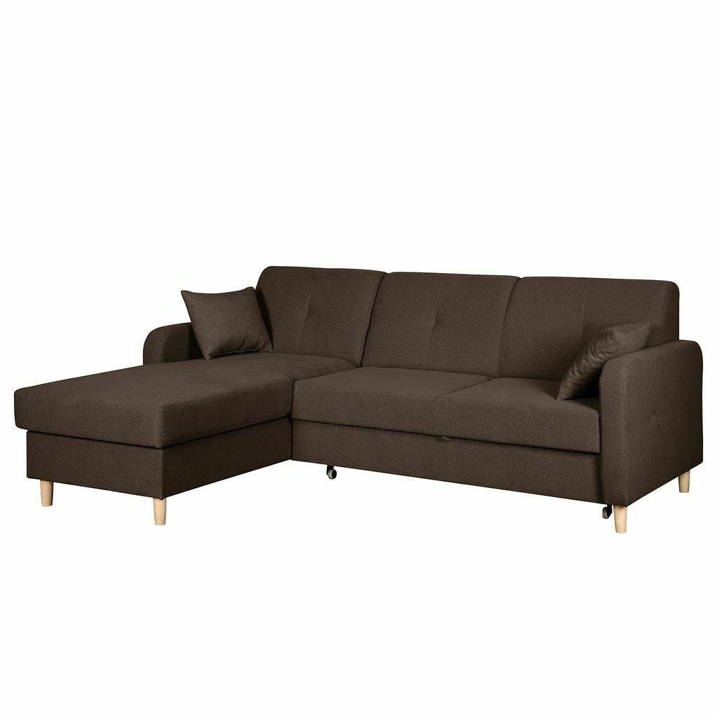 JVmoebel Sofa, Bettfunktion Couch Ecksofa Textil Leder Design Schlafsofa Polster