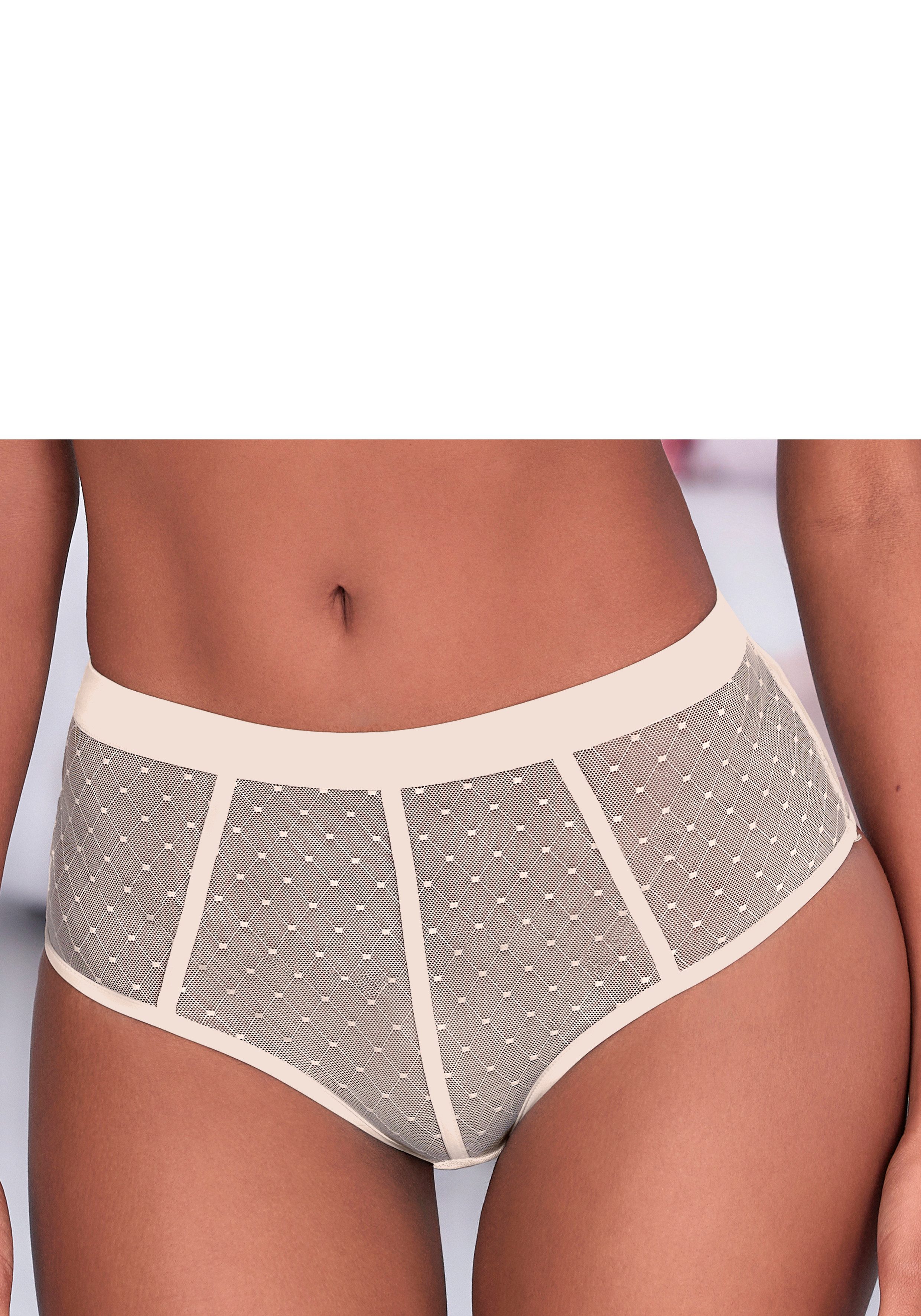 Vivance by Lascana Panty Ava aus transparentem Mesh in Pünktchen-Optik