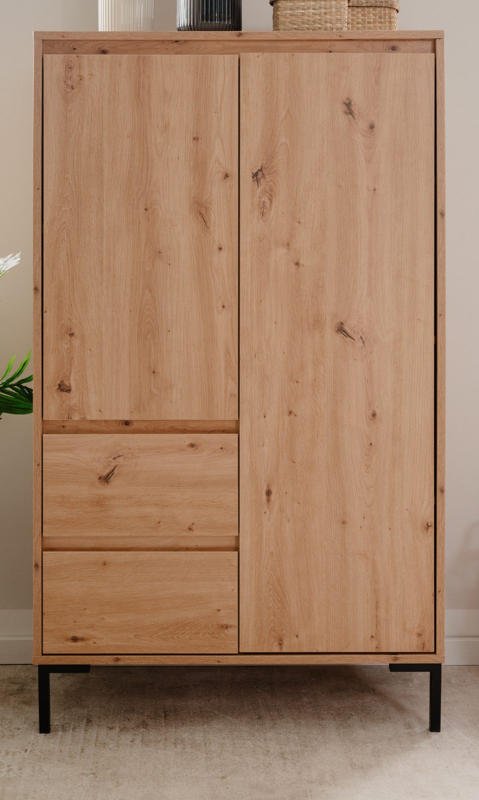 Furn.Design Highboard Bastia (Hochkommode in Eiche günstig online kaufen