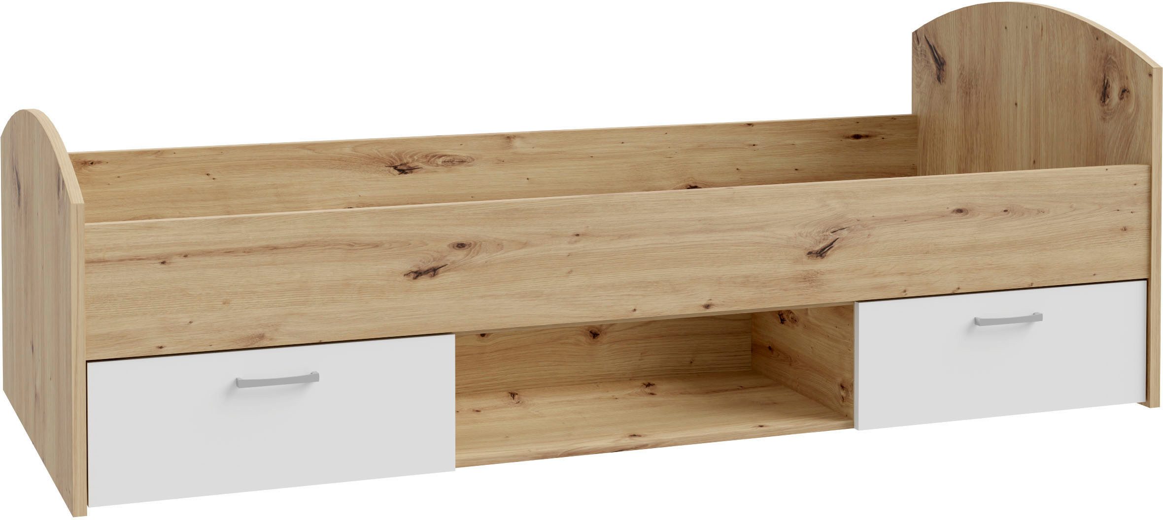 FORTE Stauraumbett Culgoa, Jugendbett, Stauraum, Schubkasten, modernes Dekor, pflegeleicht