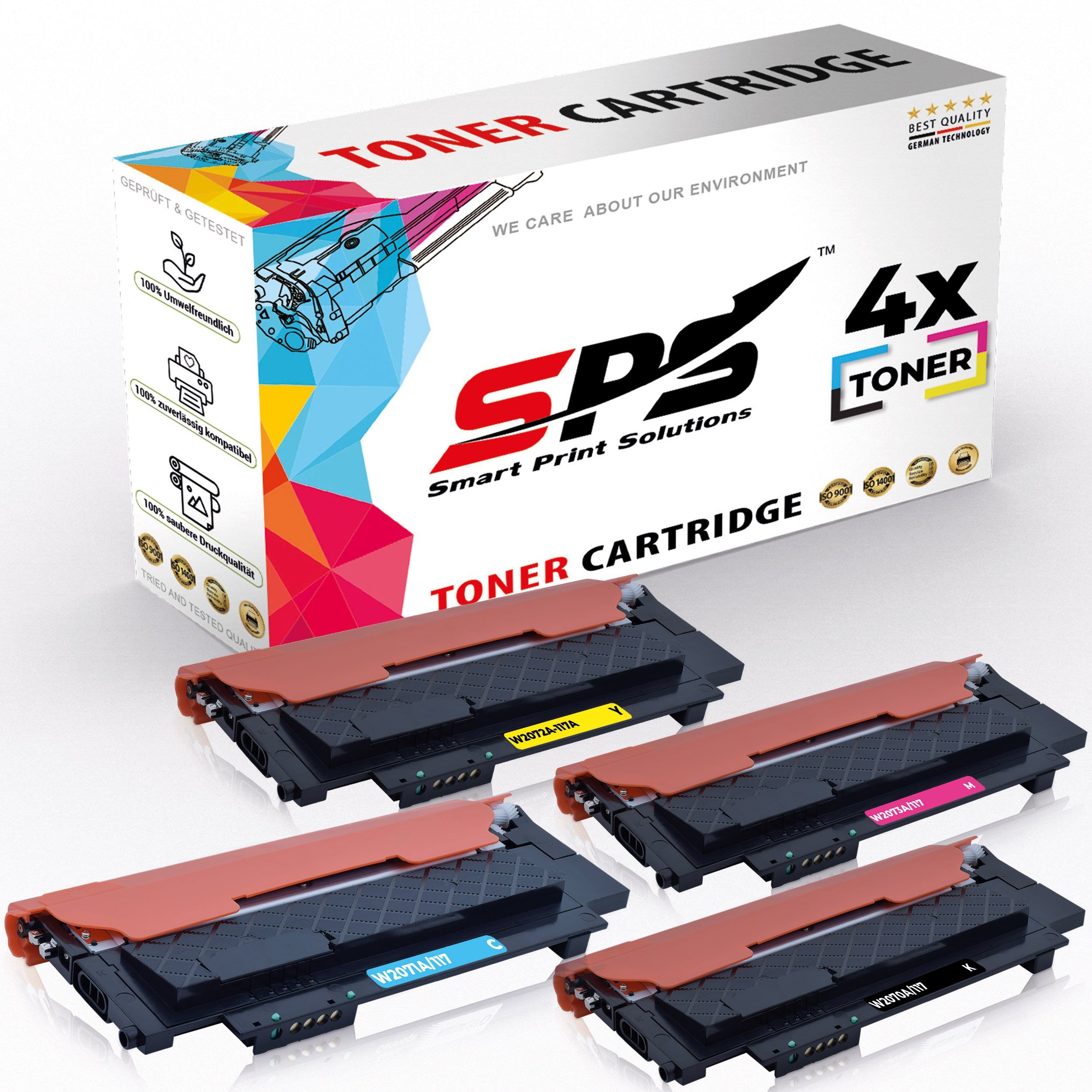 SPS Tonerkartusche Kompatibel für 117A 150A Pack) (4er W2070A, Color Laserjet HP