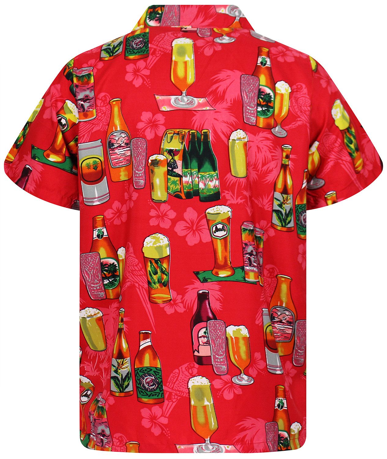 King Kameha Hawaiihemd "Beerbottle" Funky Hawaii-Hemd Herren Kurzarm Front-Tasche Stylish – Bild 2 von 5