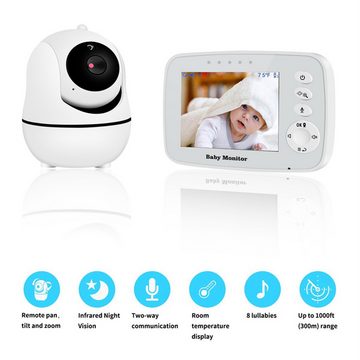 GOOLOO Babyphone Babyphone Babymonitor mit Kamera HD-Nachtsicht, Bidirektionale Gegensprechanlage, 1-tlg., 1-ST, 2,4-GHz-Wireless-Technologie