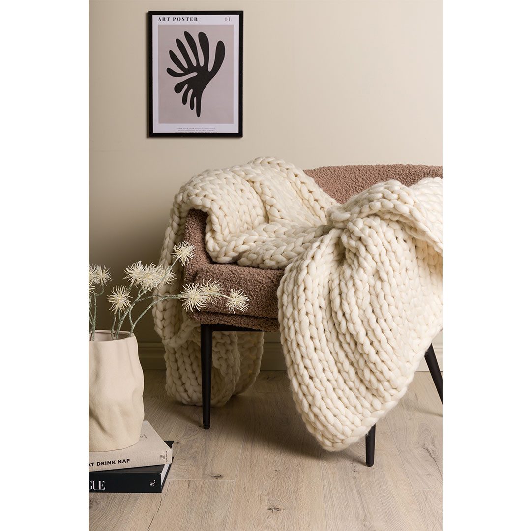 Plaid Kate Plaid 170x130cm offwhite., Venture Home – Bild 3 von 5