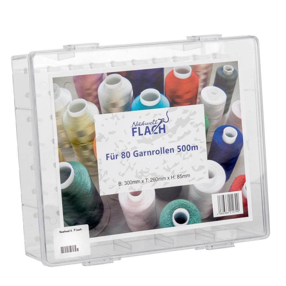 Nähwelt Flach Aufbewahrungsbox - Acryl-Garnbox ungefüllt (für 80 Konen)