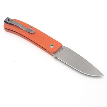 Manly Taschenmesser Wasp Orange 14C28N Slipjoint Klappmesser, mit umsetzbaren Deep-Carry-Clip