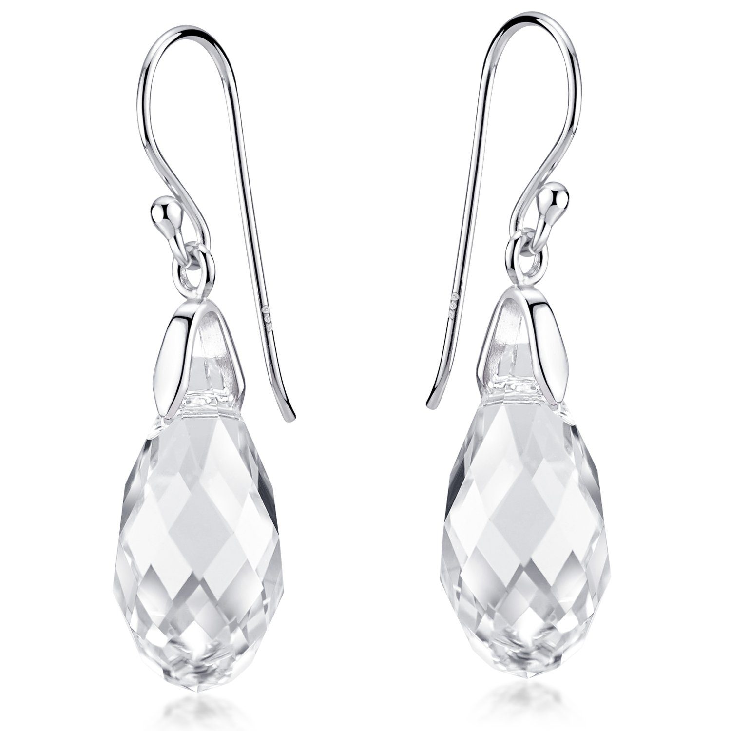 Materia Paar Ohrhänger Tropfen Kristall Weiß Transparent facettiert SO-374, günstig online kaufen