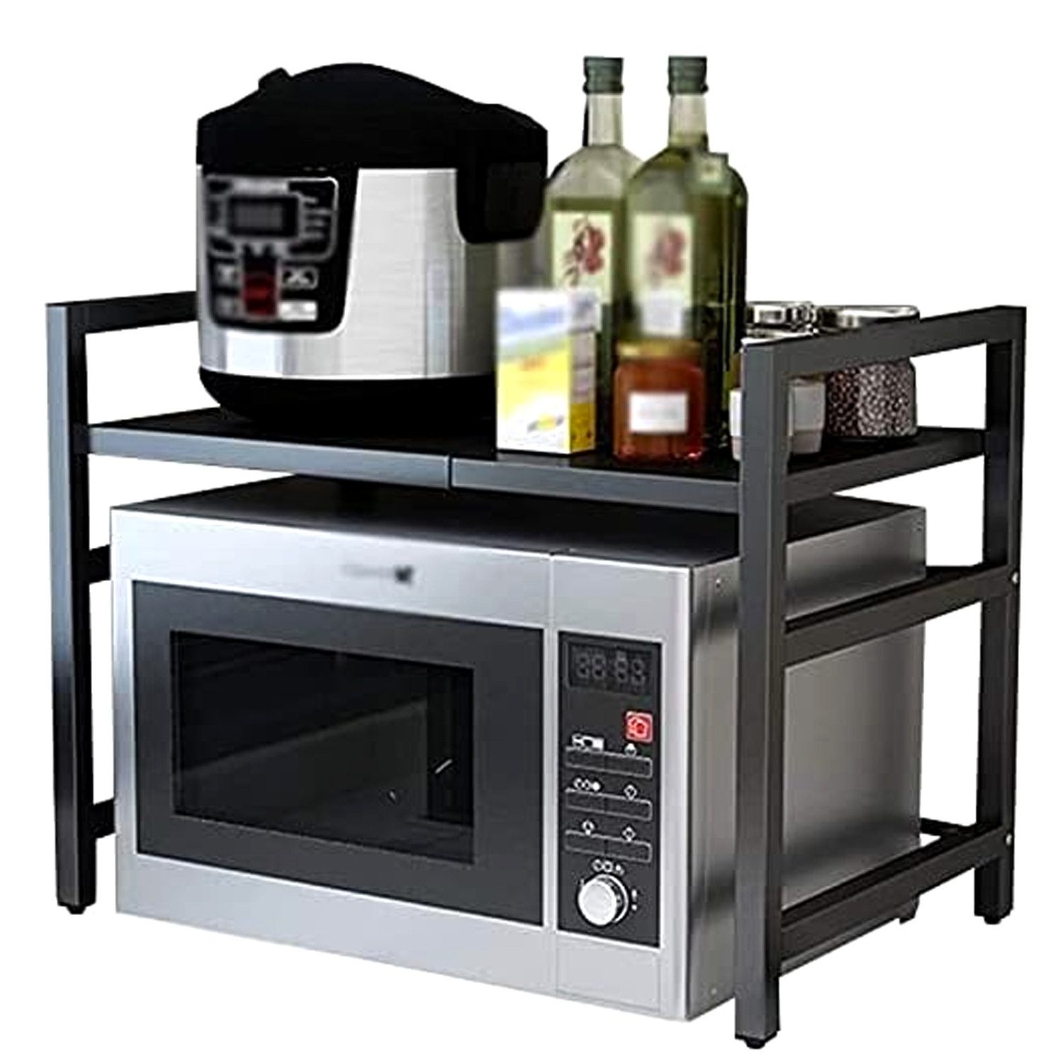 NUODWELL Regalelement Erweiterbar Mikrowelle Regale, 2-stufiges Platzsparre günstig online kaufen