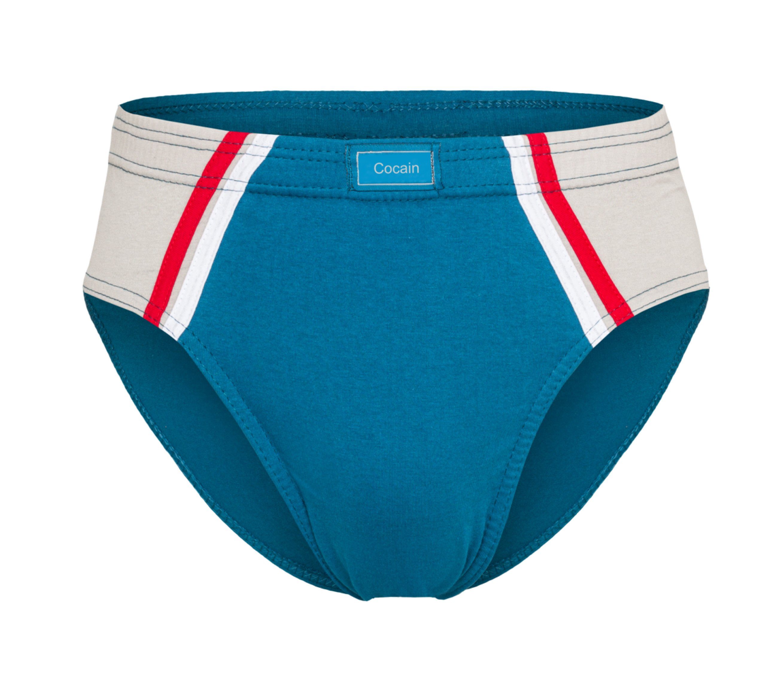 Cocain underwear Slip Herren Sportslip Unterhose Schlüpfer Slip bunt Baumwolle ohne Eingriff (Spar-Set, 12-St) auch in ÜBERGRÖSSEN - produziert in Europa