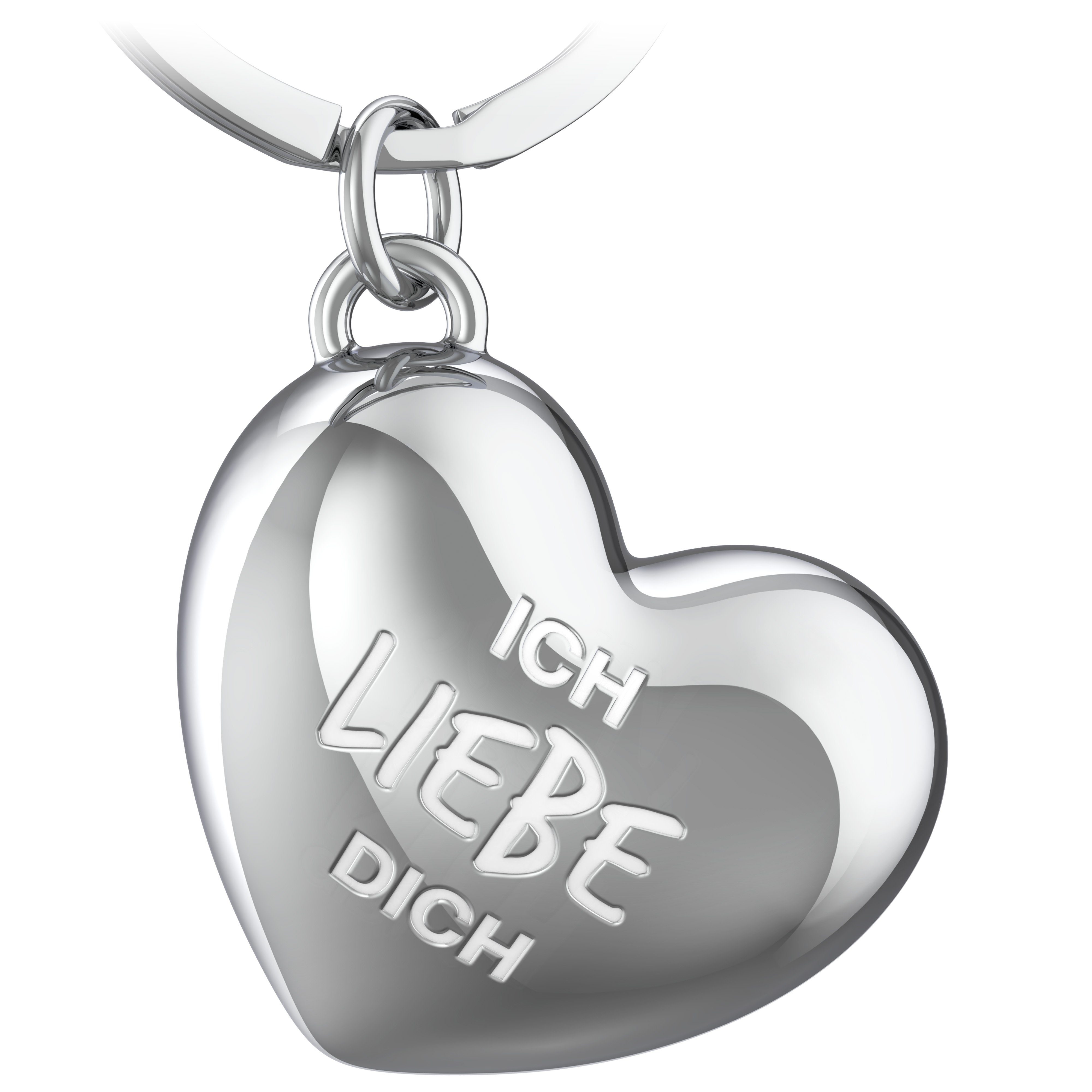 FABACH Schlüsselanhänger Herz mit Gravur - "Ich liebe dich" - Geschenk Partner Freundin Ehefrau