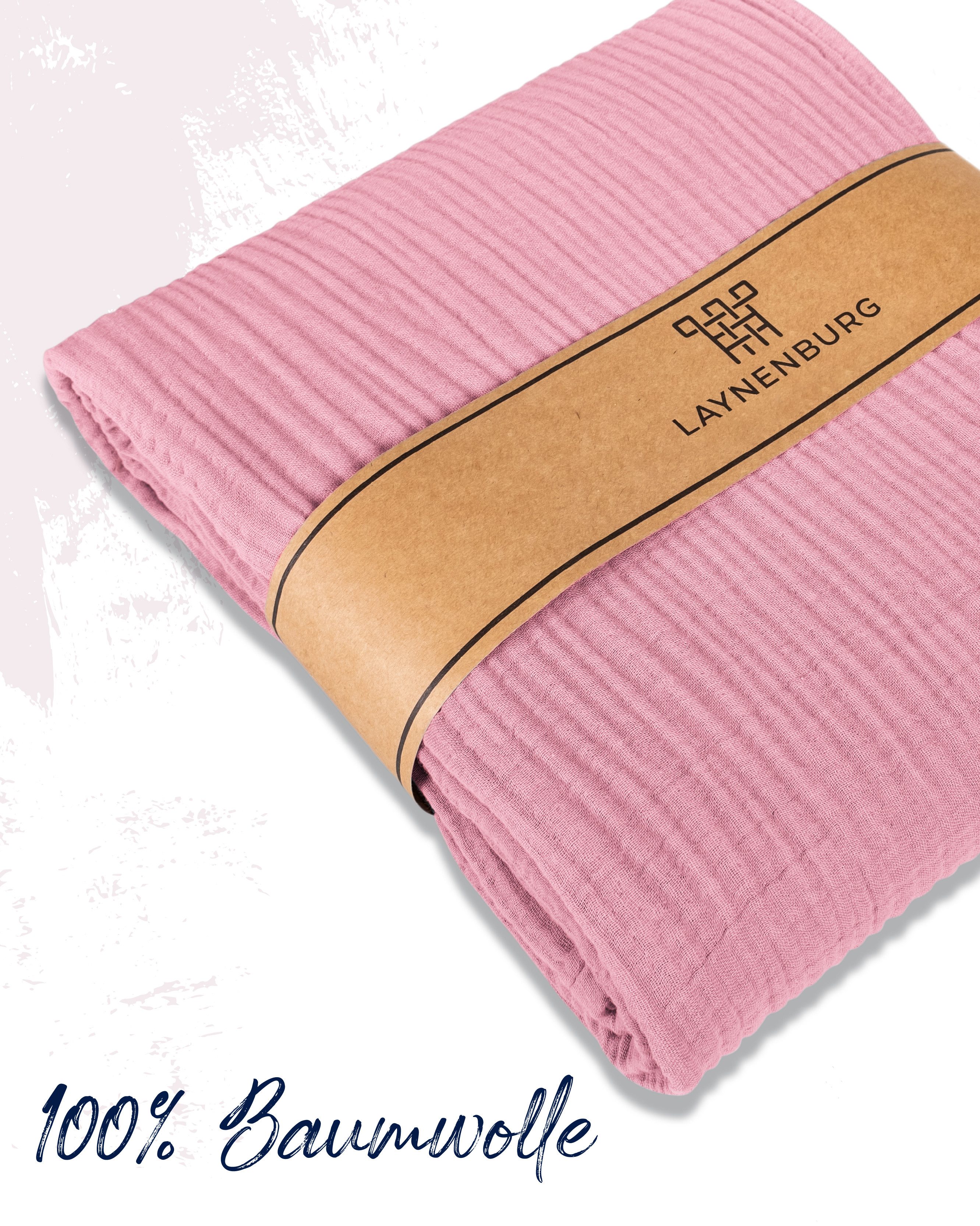 Laynenburg Tagesdecke Musselin aus 100% Baumwolle – Baumwolldecke, Kuscheld günstig online kaufen