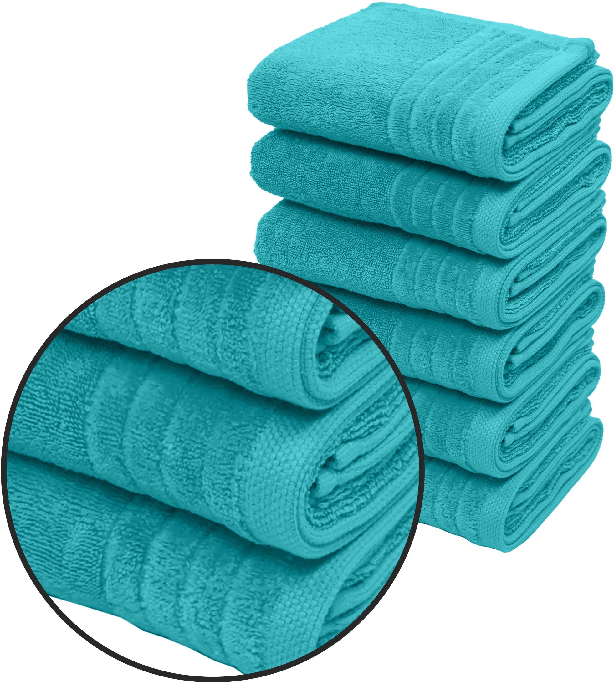 OTTO home Handtücher Sanremo Premium, Premium Handtücher, 600 gr/m², 40x70cm, Frottier (Set, 6-St), mit Bordüre, flauschig und weich, Händehandtücher, 5 Jahre Garantie