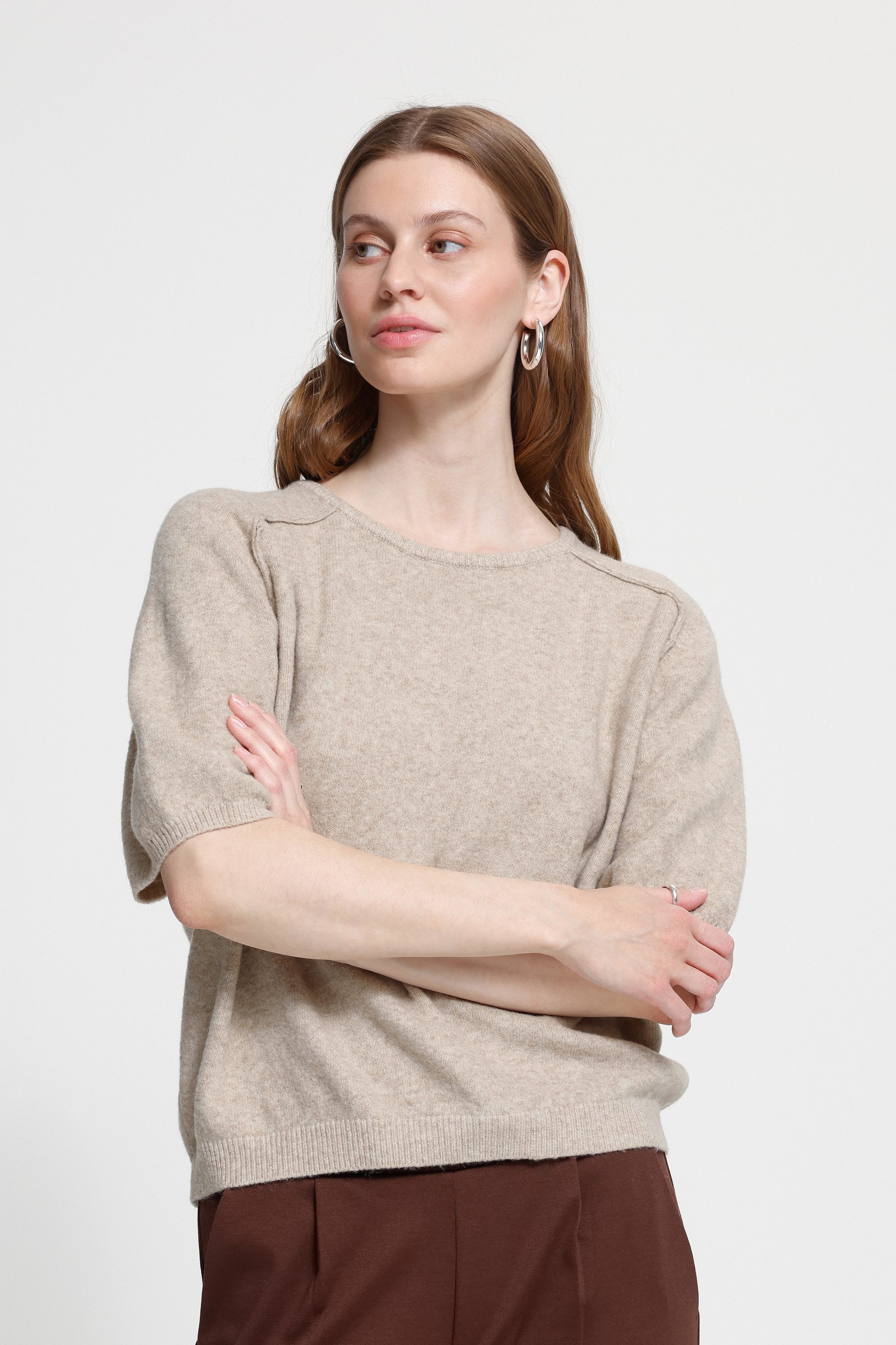 ICHI Strickpullover Kurzarm-Bluse IHDASILA