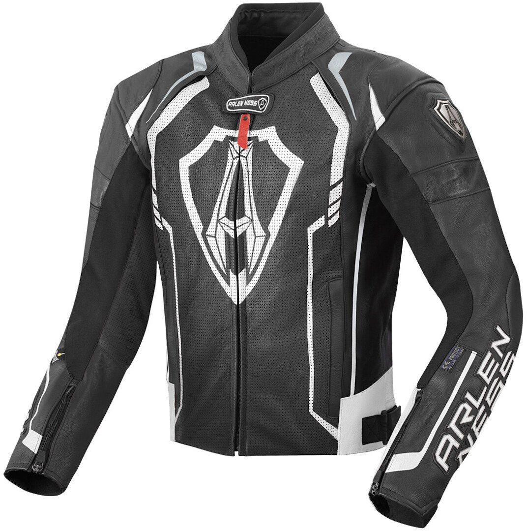 Arlen Ness Motorradjacke Track Motorrad Lederjacke Black/White | Jacken