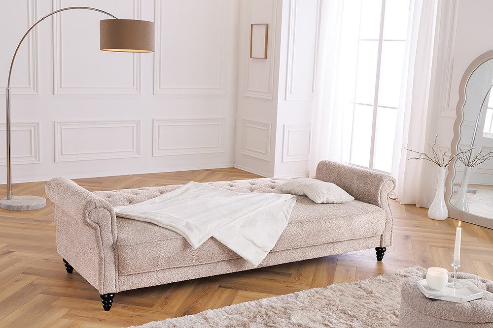 riess-ambiente 3-Sitzer MAISON BELLE AFFAIRE 220cm greige - Schlafsofa, Bouclé, FSC-zertif., Einzelartikel 1 Teile, Couch mit Bettfunktion · 3-stufig verstellba – Bild 5 von 5