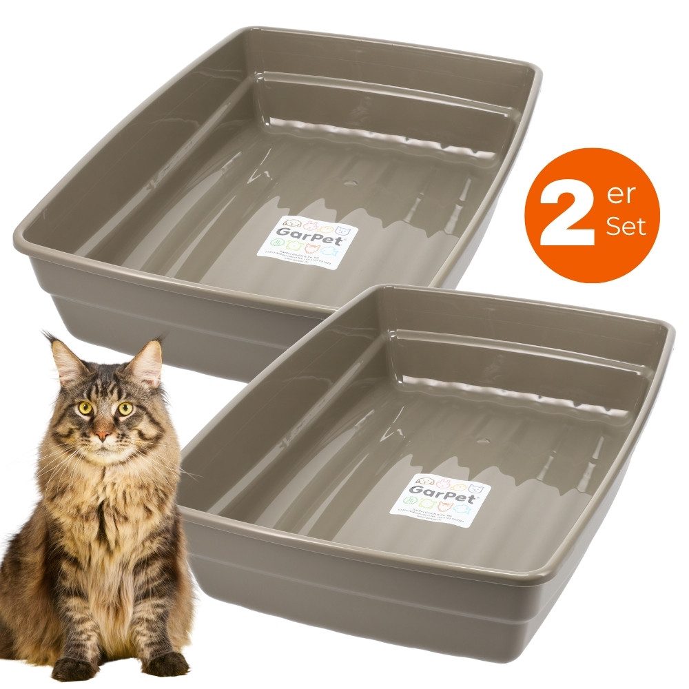GarPet Katzentoilette 2x Katzenklo XXL Katzentoilette Katzen Schalentoilette Klo Doppelpack