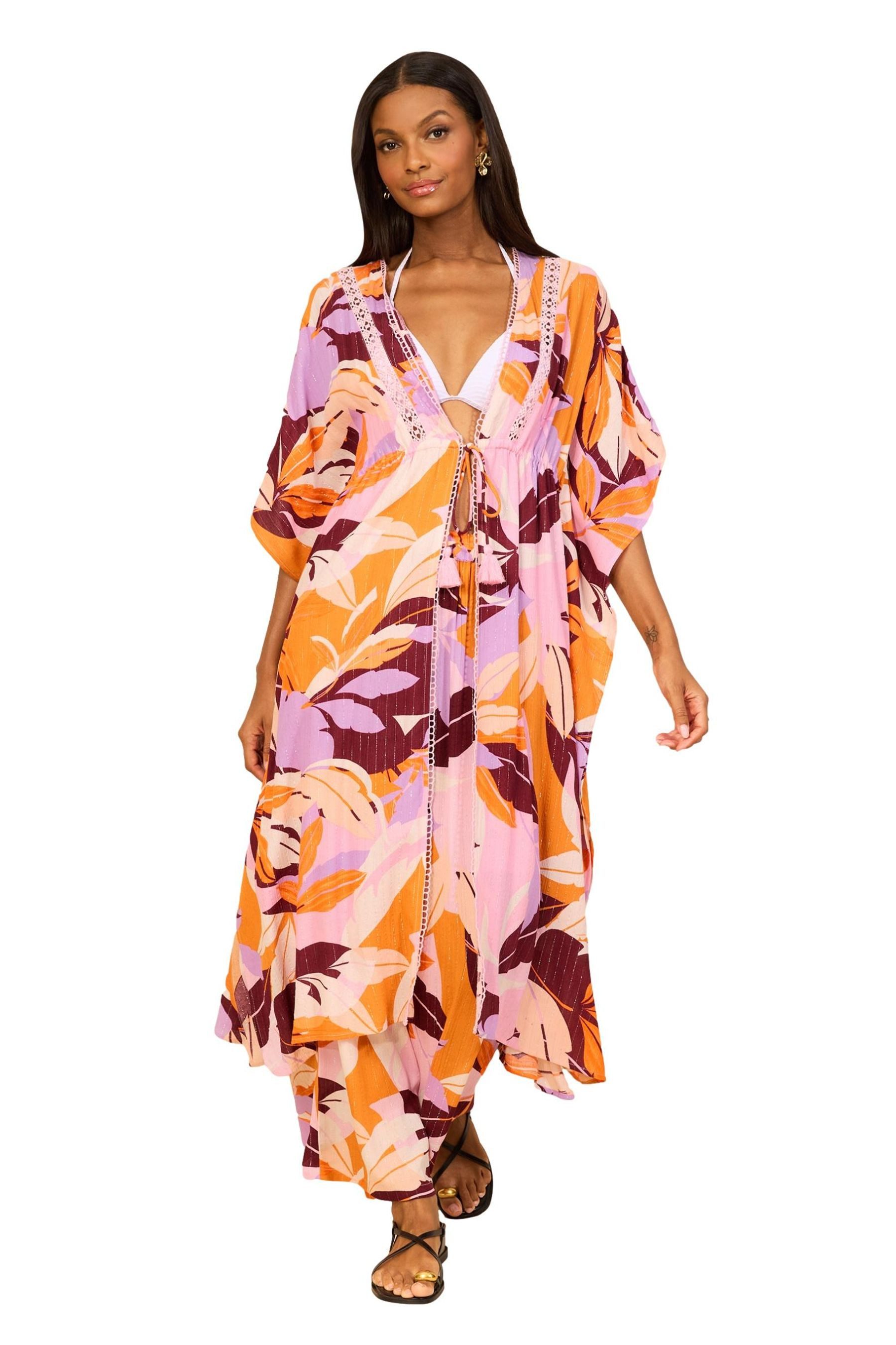 LIPSY Strandkleid Lipsy – Bedruckter langer Kaftan, Regular (1-tlg)
