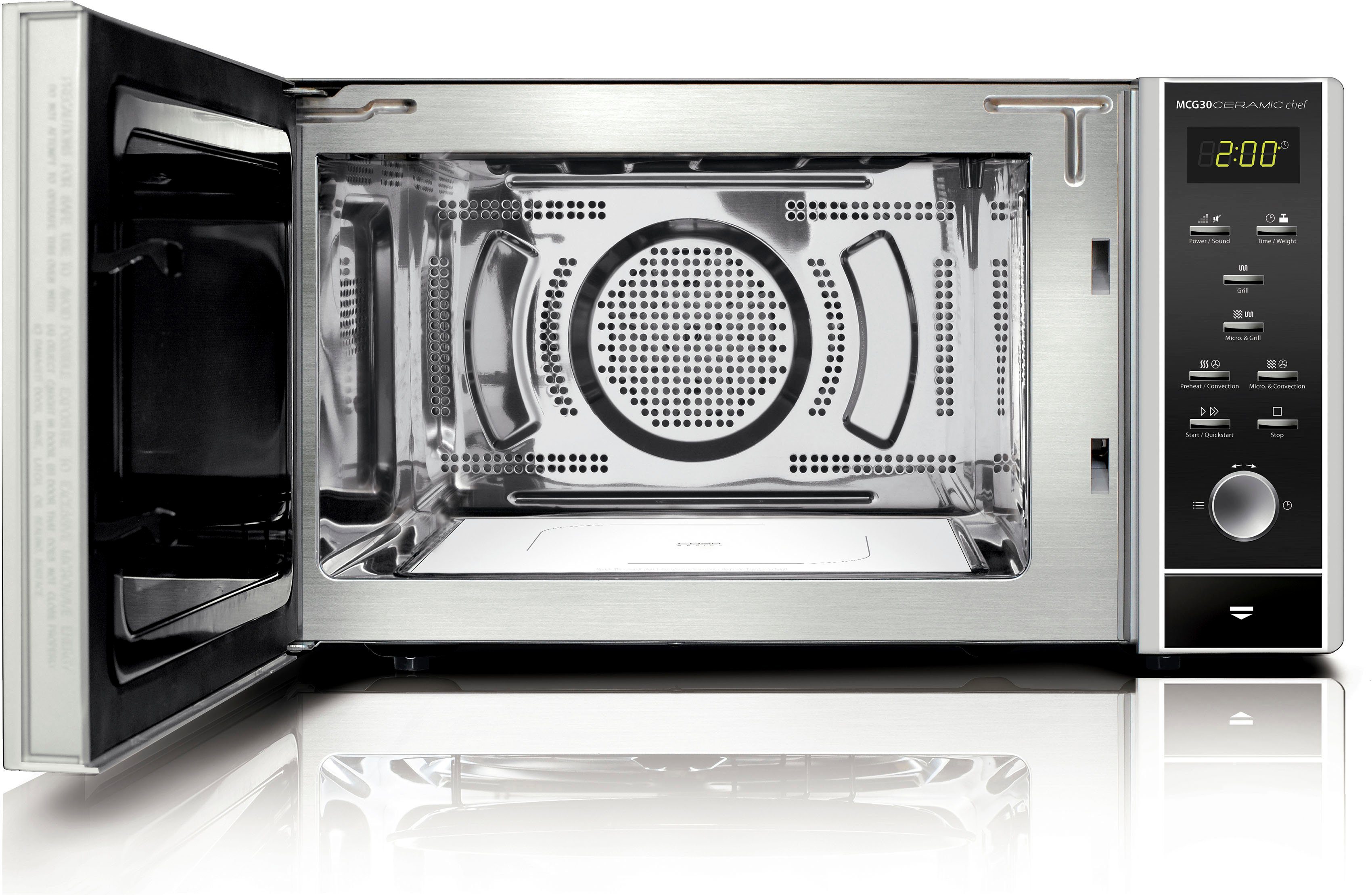 Caso Mikrowelle 3371 MCG 30 Ceramic Chef, Grill, Heißluft, Mikrowelle, 30 l, Mit Grill-Rost garen auf 2 Ebenen