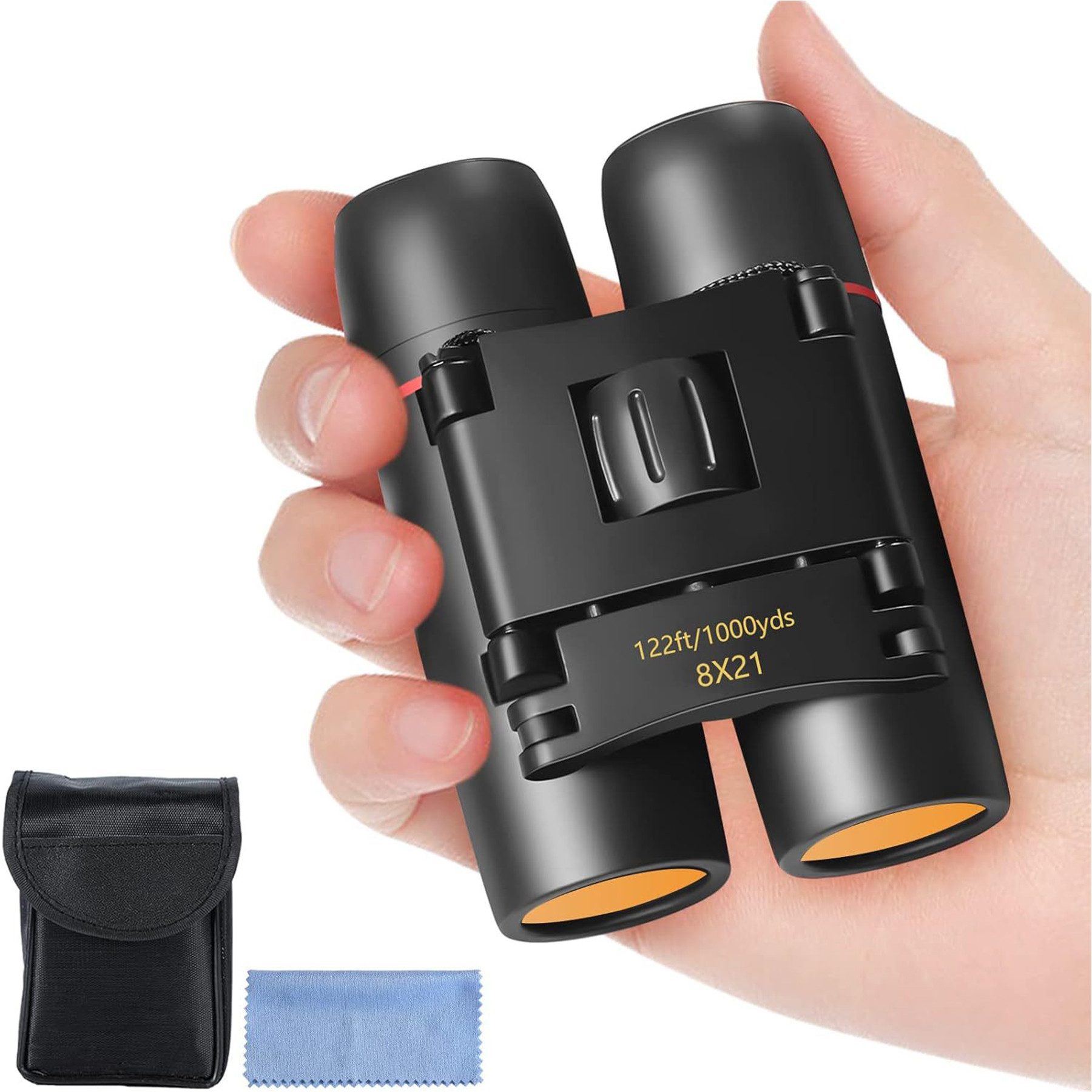 Mutig 8x21 Kompakt Mini-Fernglas, HD Ferngläser, Leichtes Faltteleskop Fernglas (für Erwachsene und Kinder, für die Jagd, Besichtigung,Vogelbeobachtung)