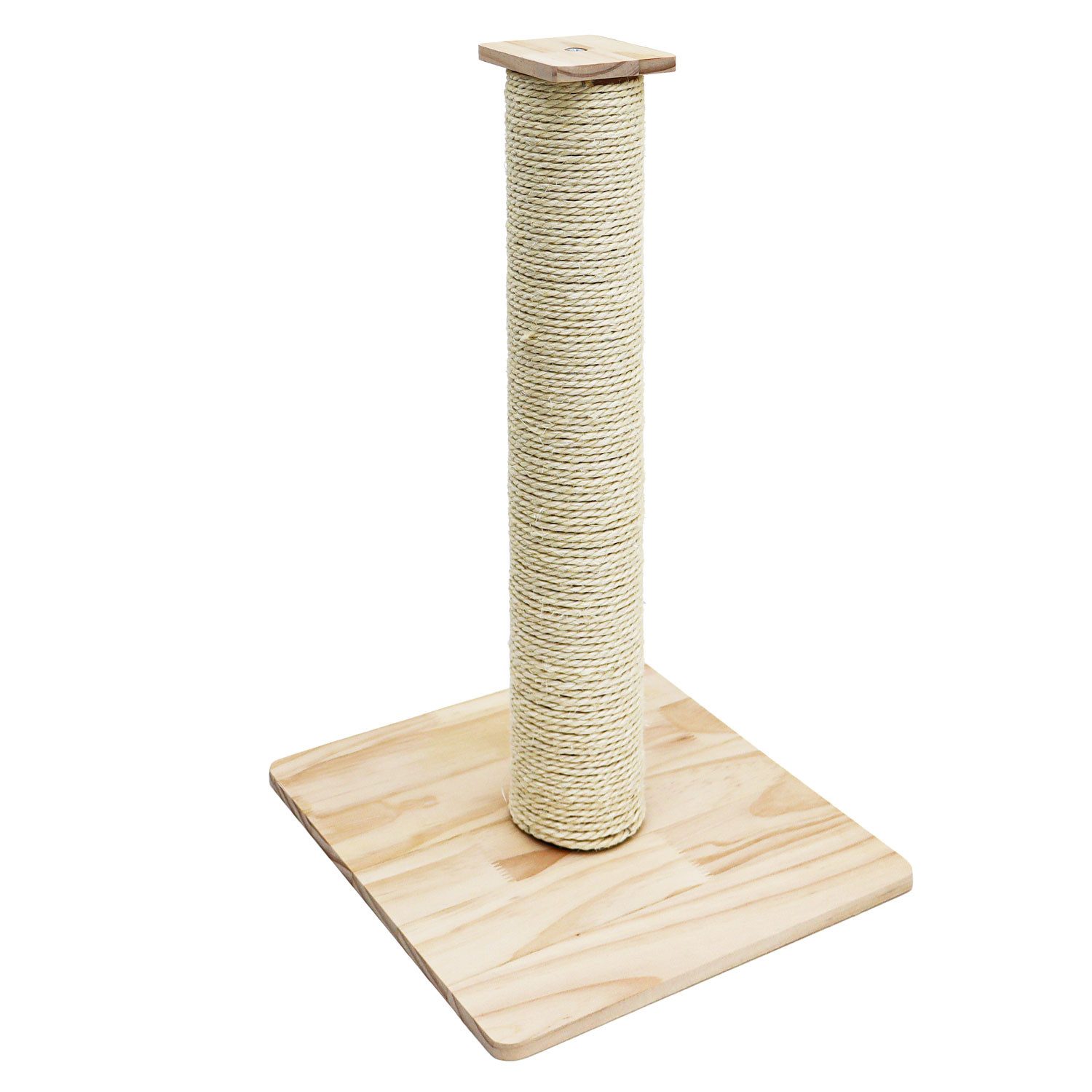 eyepower Kratzbaum Klein - 62 cm Kratzstamm mit Holzplatte Sisal Kratzsäule für Katzen, Katzenkratzbaum mit Massivholz Fußplatte - Sisalstamm Katze Stabil