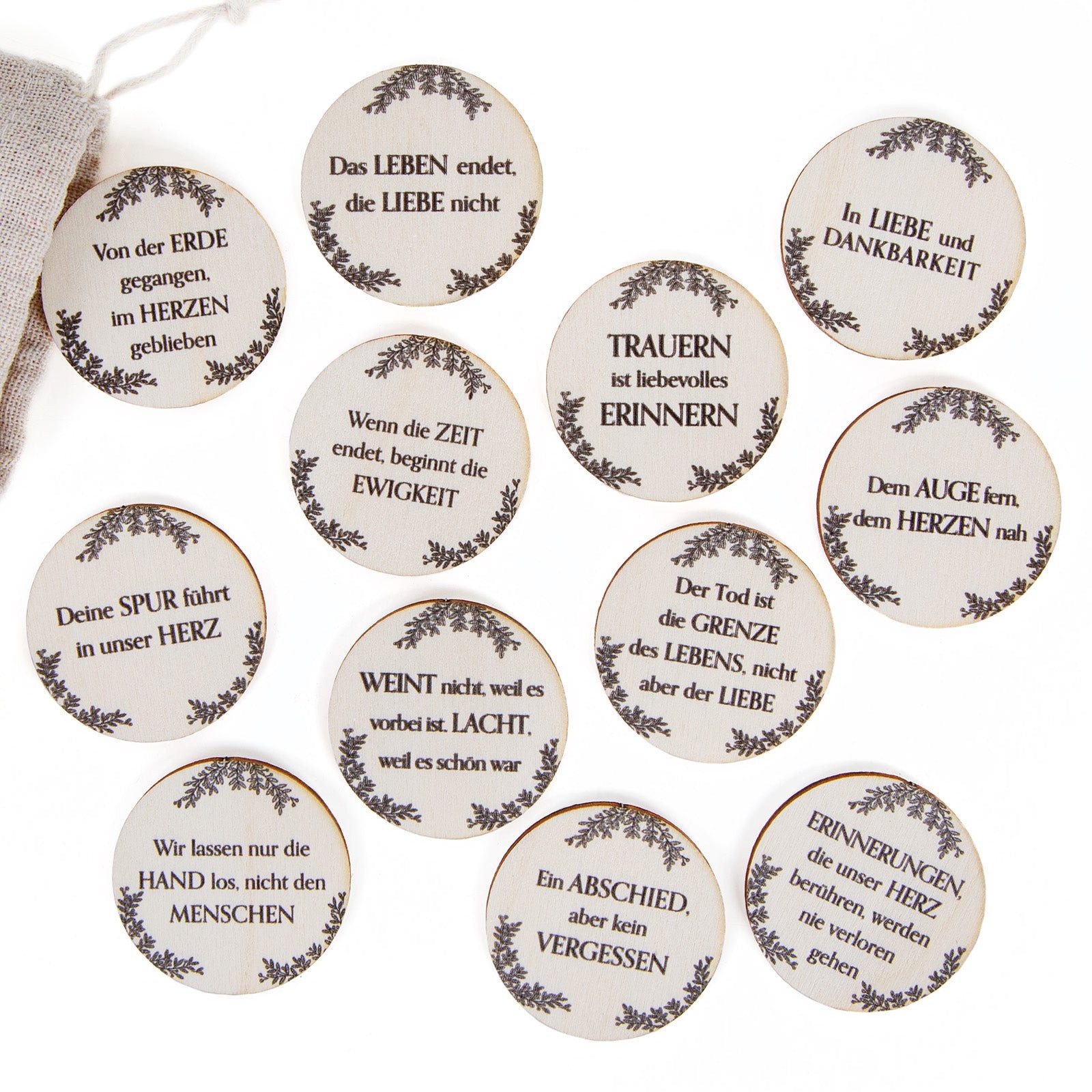 Logbuch-Verlag Dekofigur 24 Holztaler mit Trauersprüchen günstig online kaufen