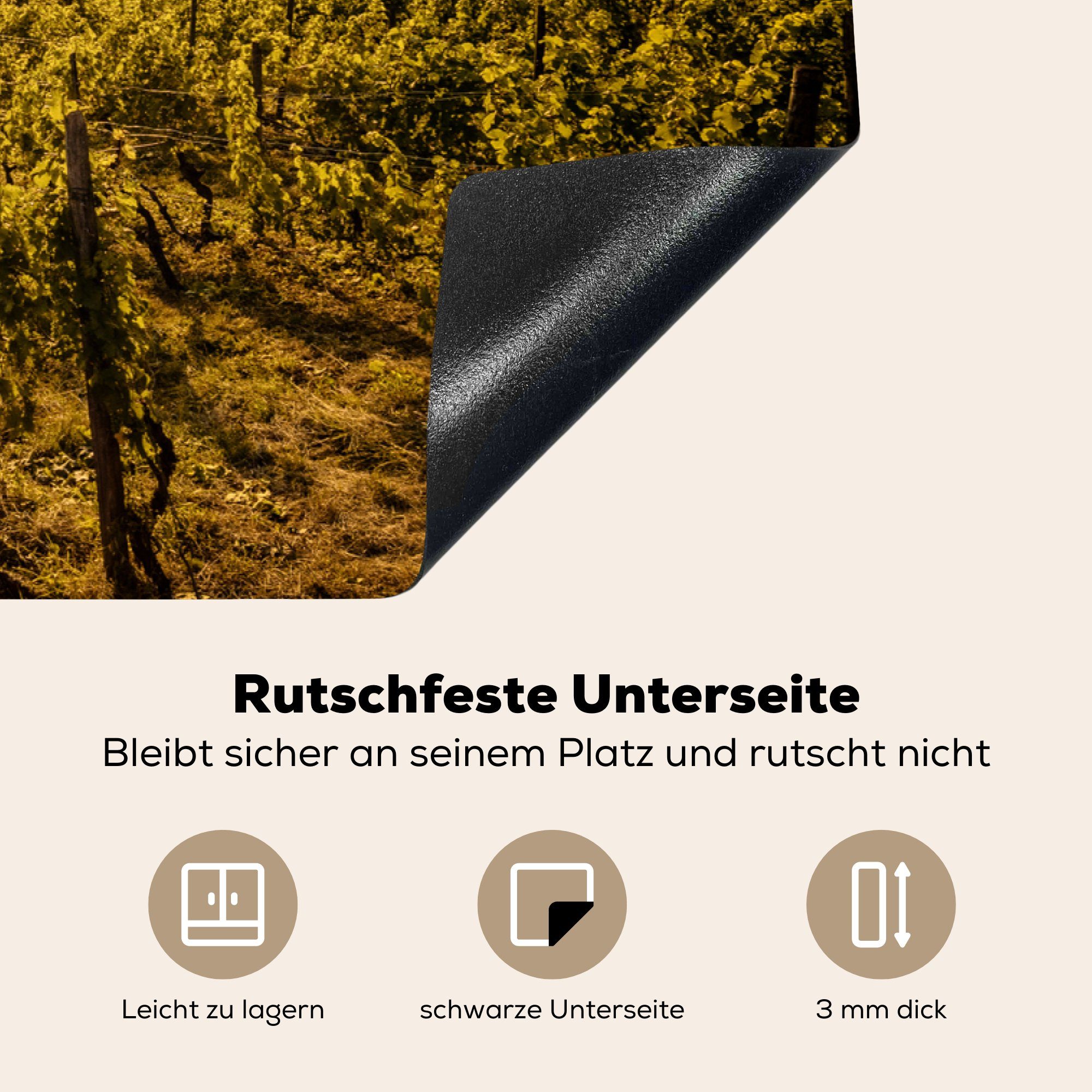 MuchoWow Ceranfeldabdeckung - cm, (1 Induktionskochfeld Vinyl, tlg), Wein küche, Herdblende-/Abdeckplatte 81x52 für Stuttgart - Schutz Deutschland, die