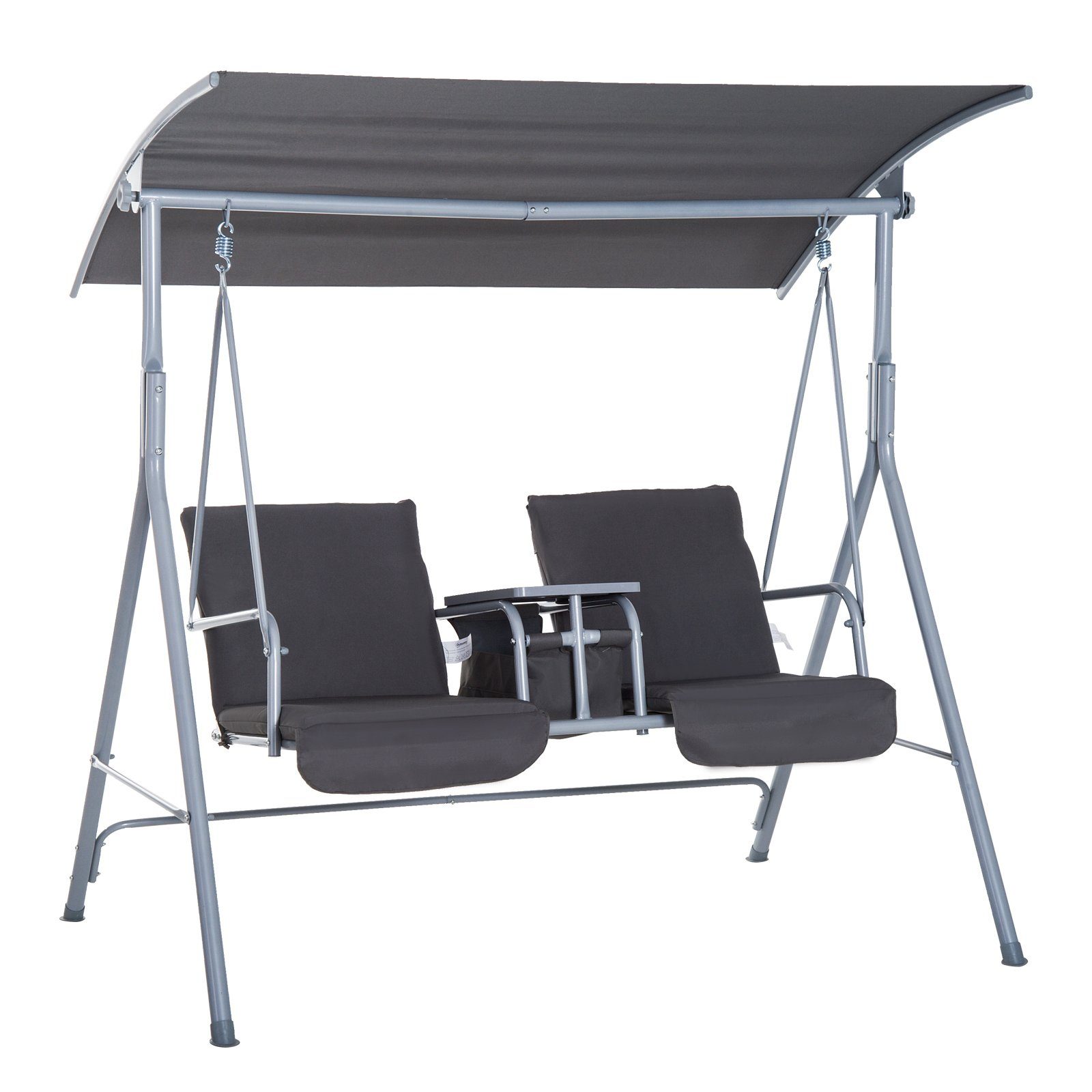 Outsunny Hollywoodschaukel Schaukel mit Sonnendach, 2Sitzer