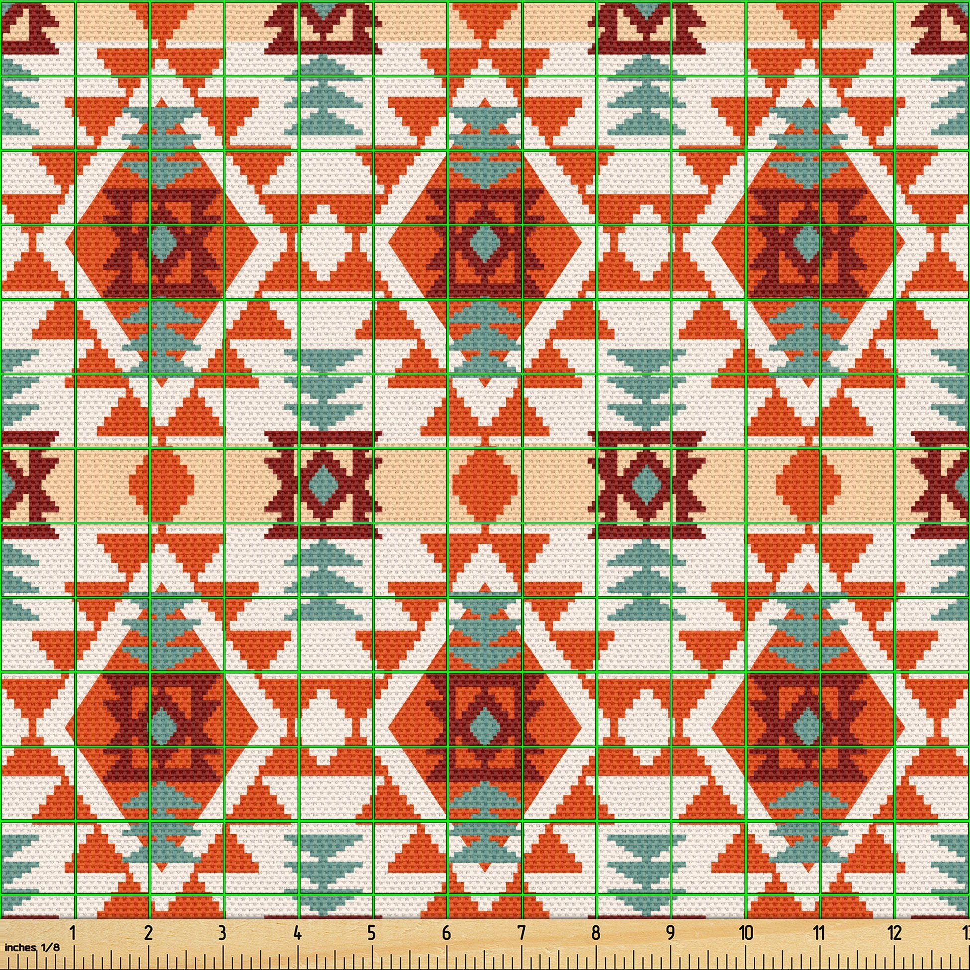 Thumbnail - Abakuhaus Stoff Schön Gewebten Stoff für Polster und Wohnaccessoires, Stammes Aztec Folk Ureinwohner-Motiv