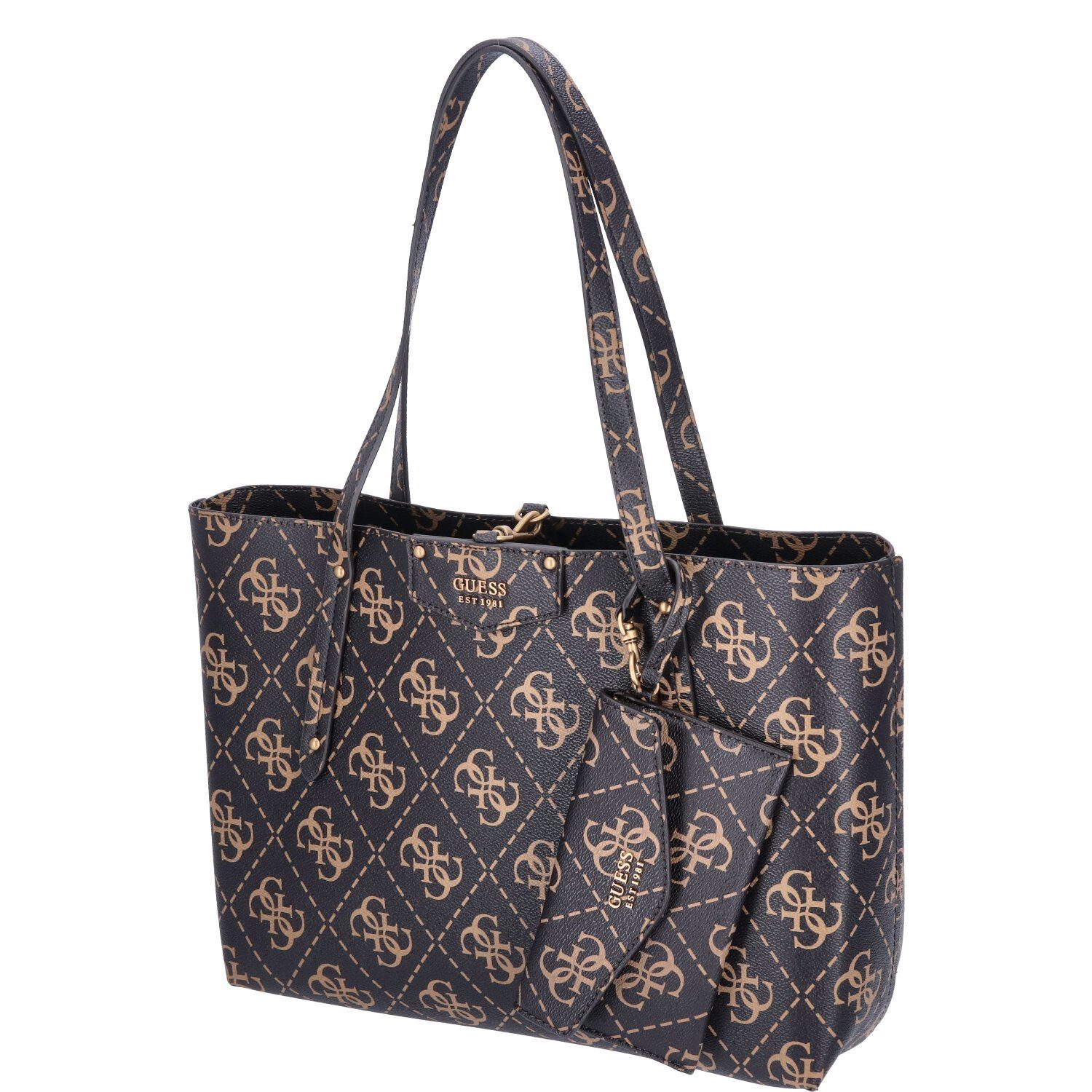 Umhängetasche GUESS Damen Schultertasche Eco Brenton Brown Logo