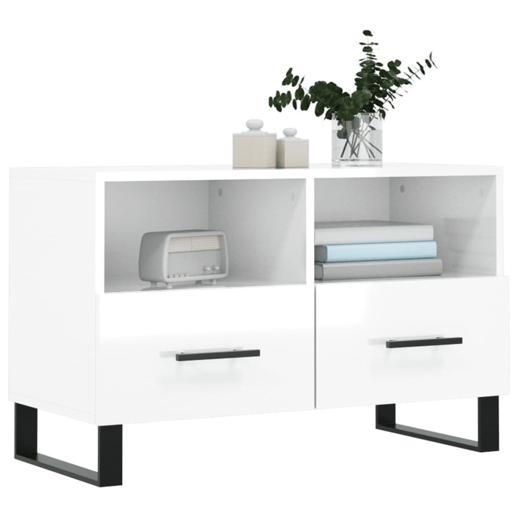 vidaXL TV-Schrank TV-Schrank Hochglanz-Weiß 80x36x50 cm günstig online kaufen
