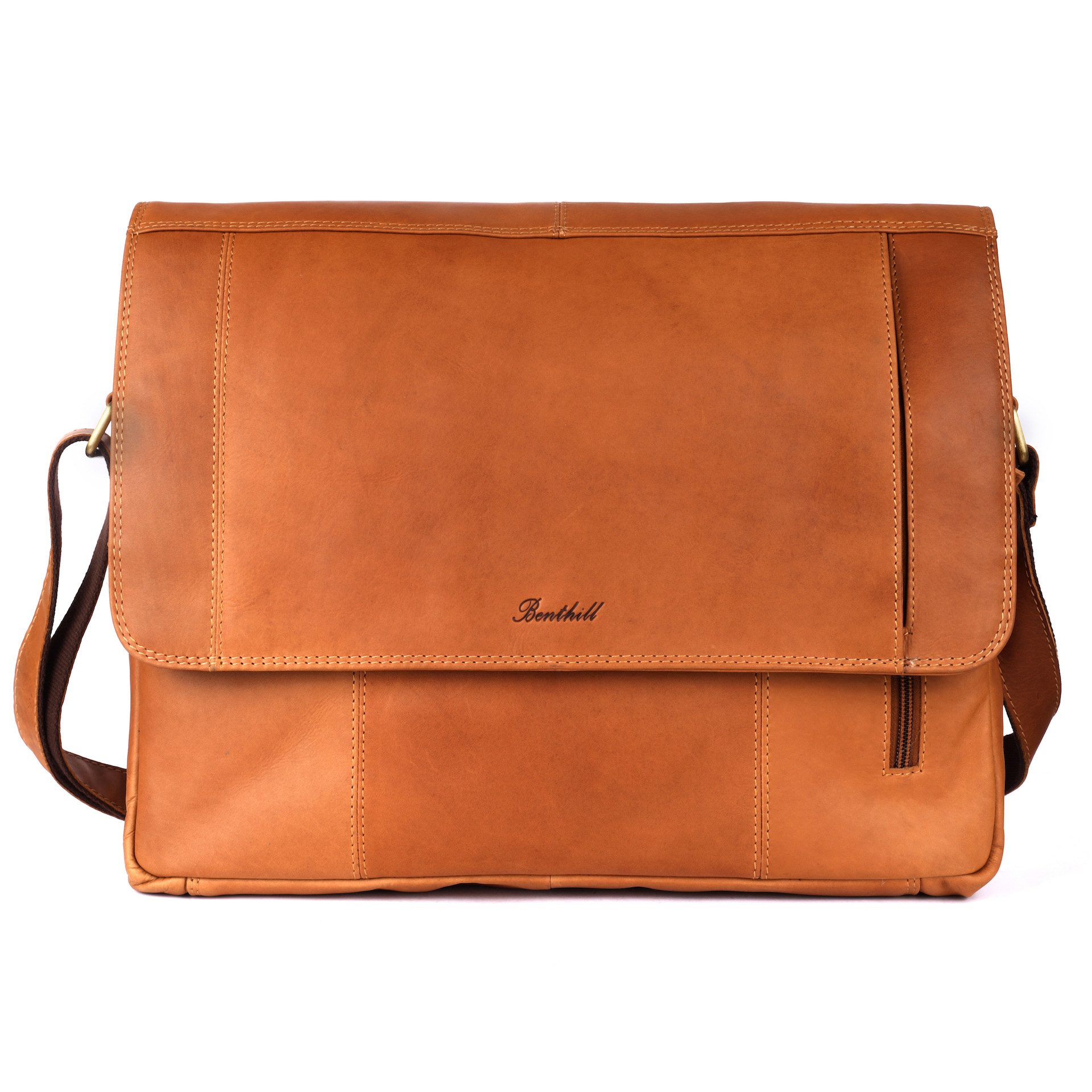 Benthill Messenger Bag Herren Umhängetasche Echt Leder Messenger Vintage Schultertasche, Reißverschlussfach