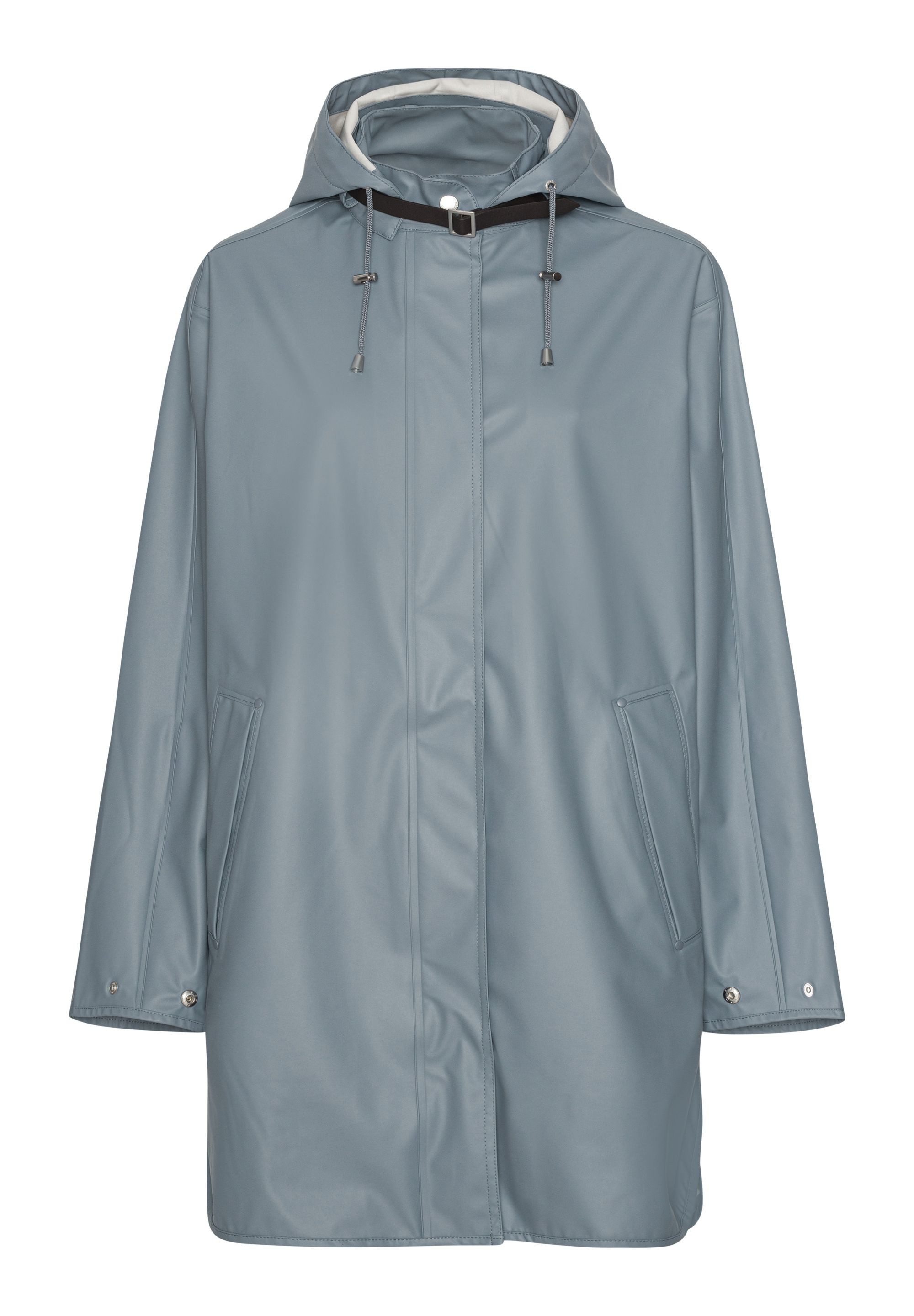 Ilse Jacobsen Regenjacke RAIN151 Regenmantel, gerade Form, PU-Material, abnehmbare Kapuze, wasserdicht