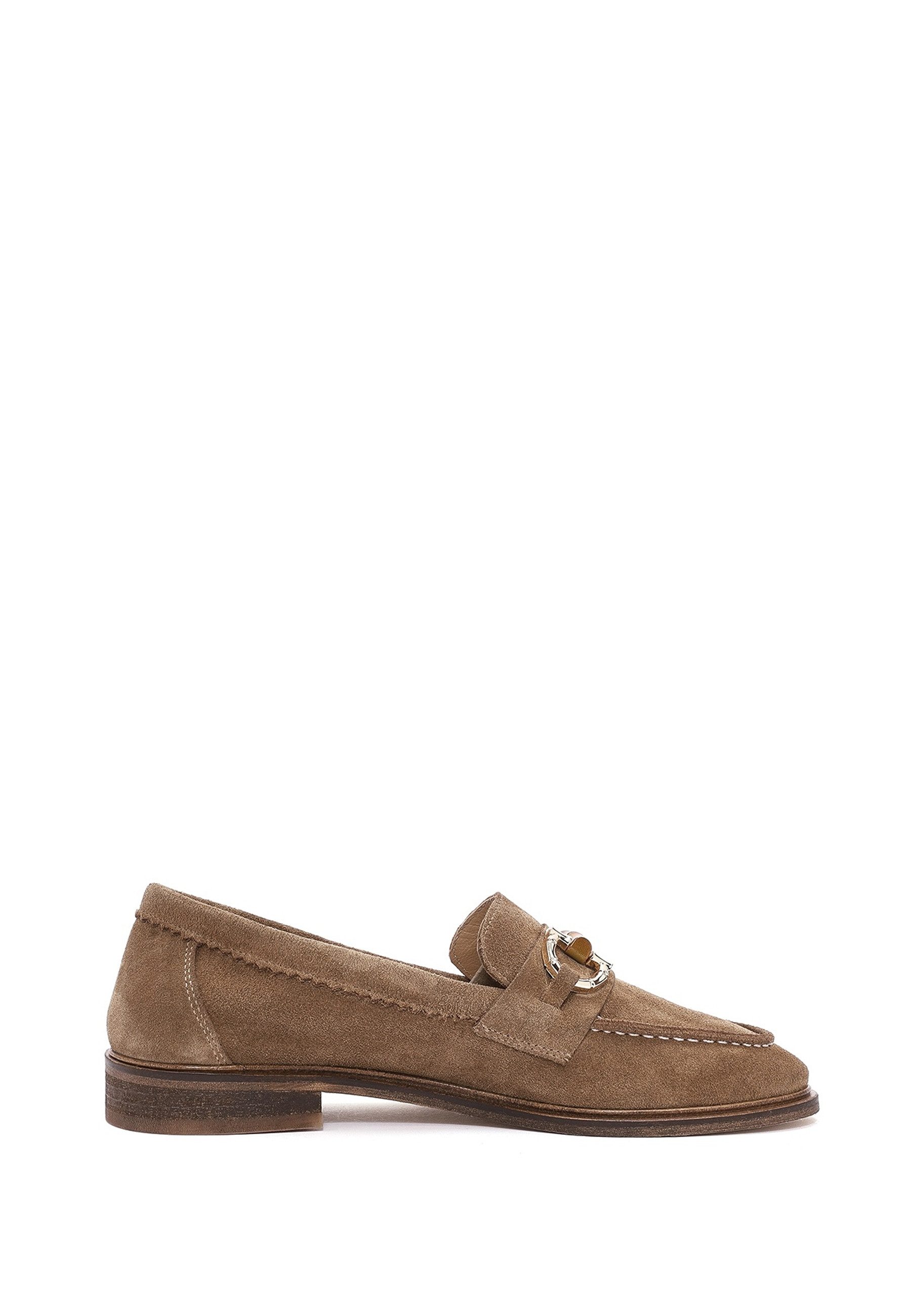 Derimod Maskuline Loafer aus Veloursleder Loafer Echtes Wildleder, Lederfutter, Slip-On-Design, Metallschnalle