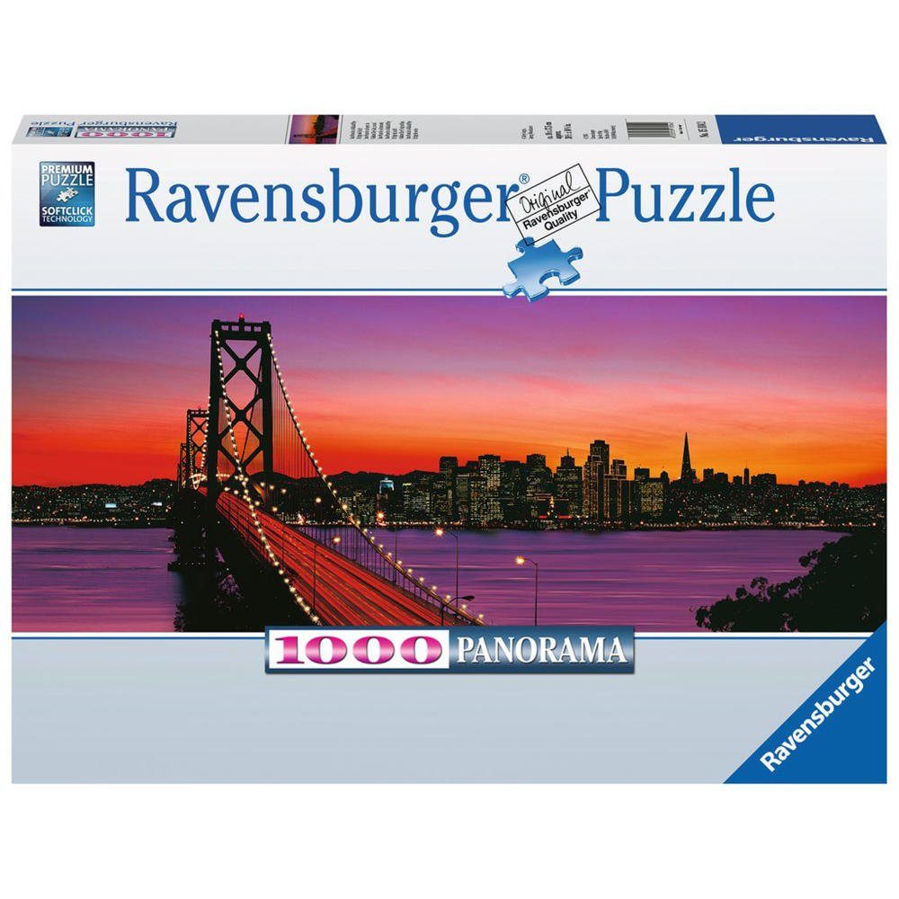 1000 Bridge Puzzleteile bei San Ravensburger Bay Puzzle Francisco Oakland Nacht,