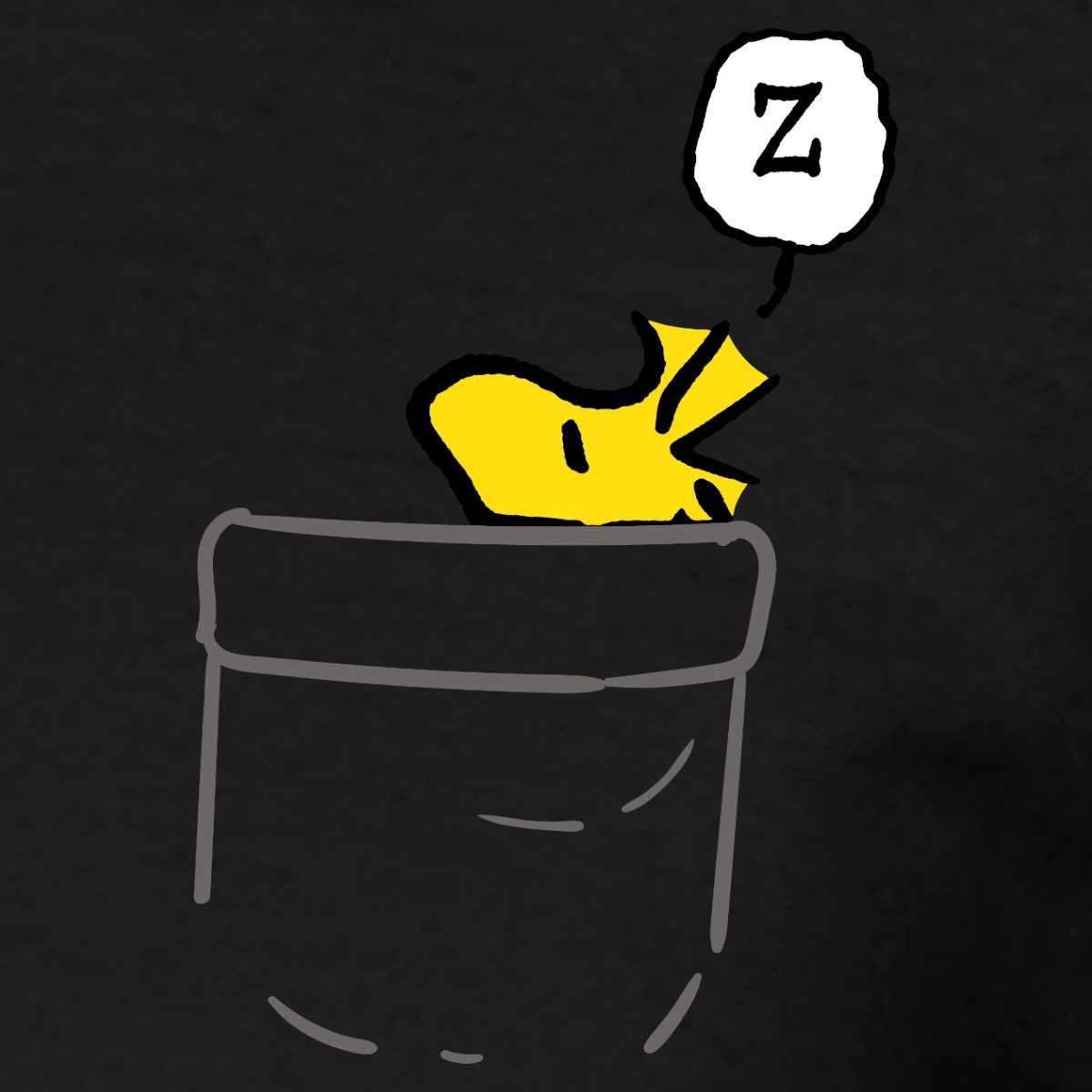 Spreadshirt T-Shirt Peanuts Woodstock In A Pocket Taschen-Design Männer T-Shirt (1-tlg)