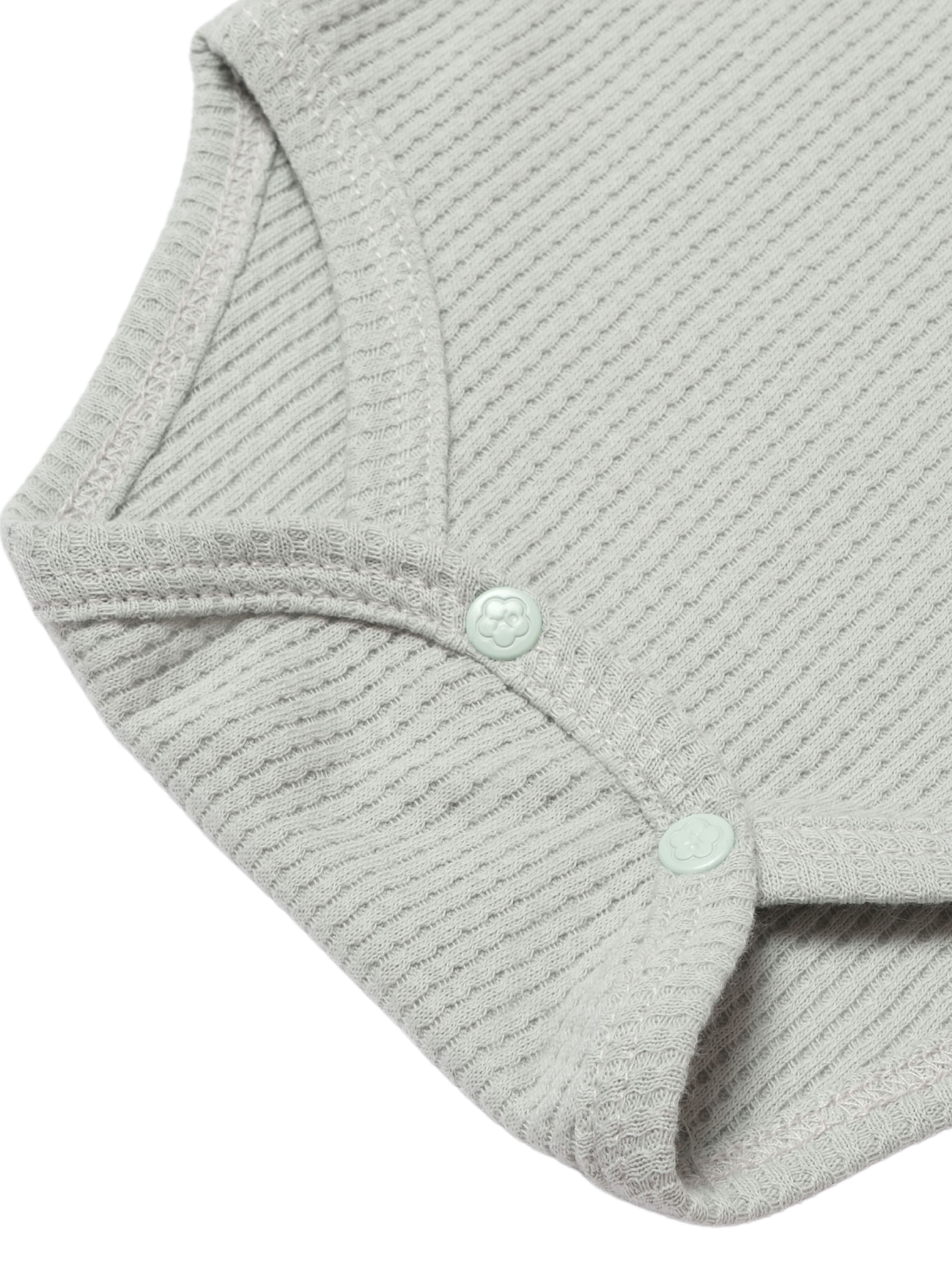 biorganic Langarmbody Waffle Smile für Jungen und Mädchen, Unisex, Baby Body (1-tlg) Waffelmuster, Bio-Baumwolle, Größe 56 - 86