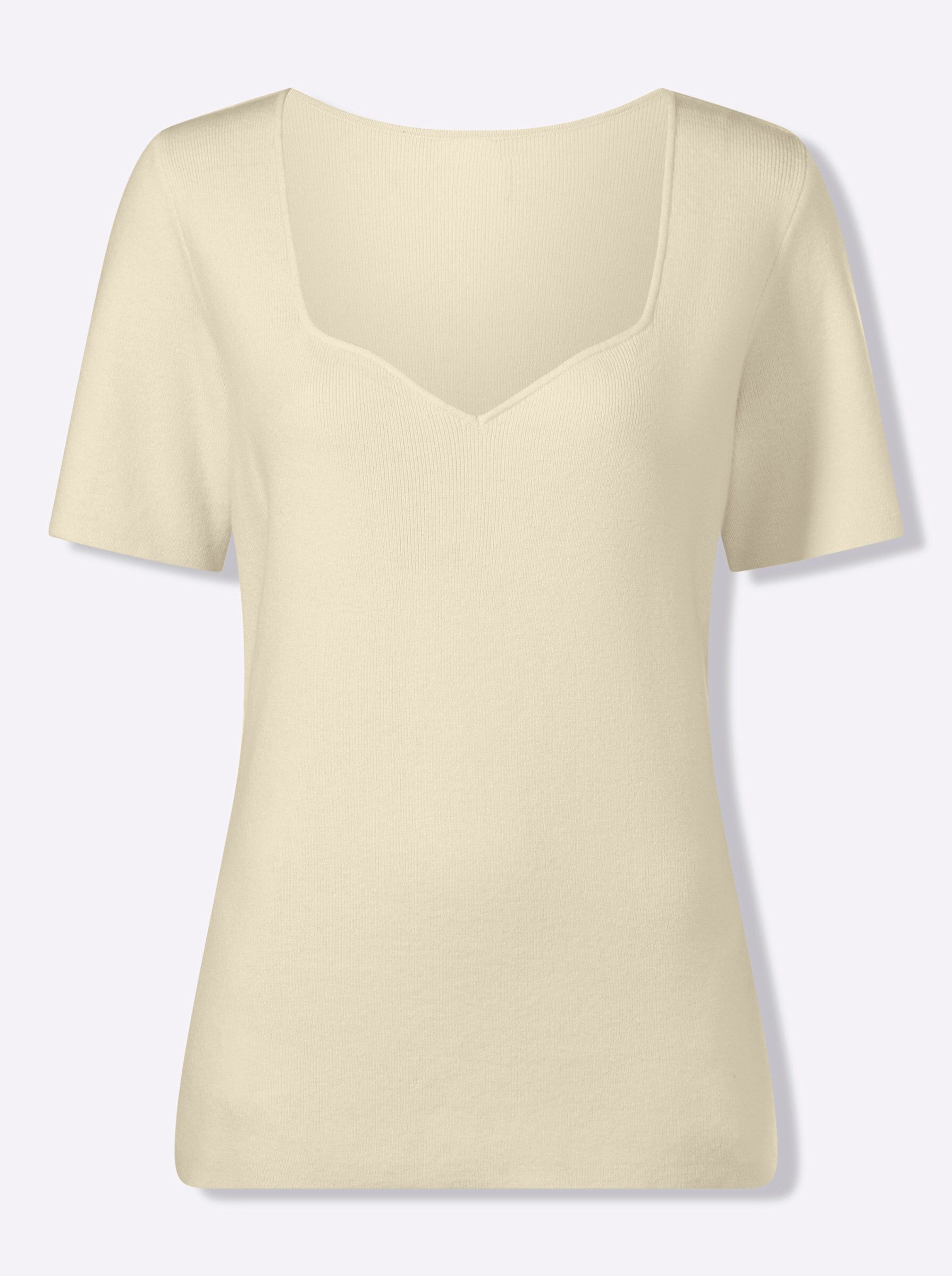 heine Pullover Kurzarm Feinstrick, Rippoptik