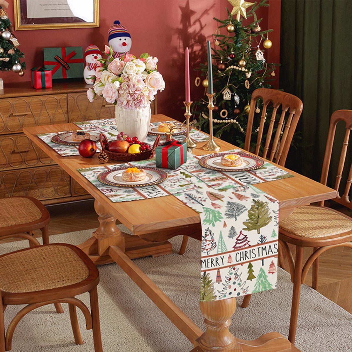 LAPAPRO Tischläufer Weihnachten Tischdecke mit Tischläufern günstig online kaufen