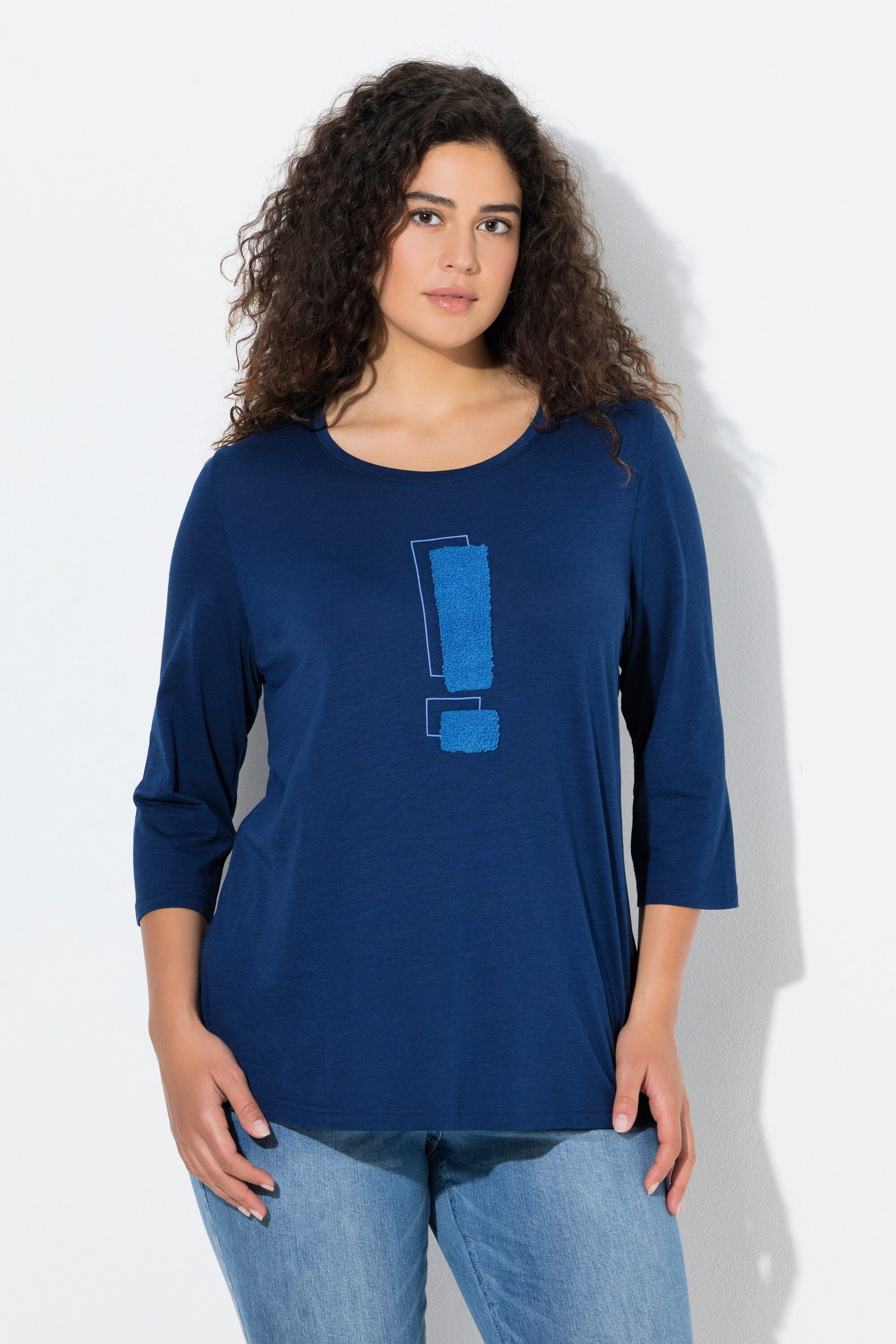 T-Shirt Shirt Ausrufezeichen Classic Rundhals 3/4-Arm