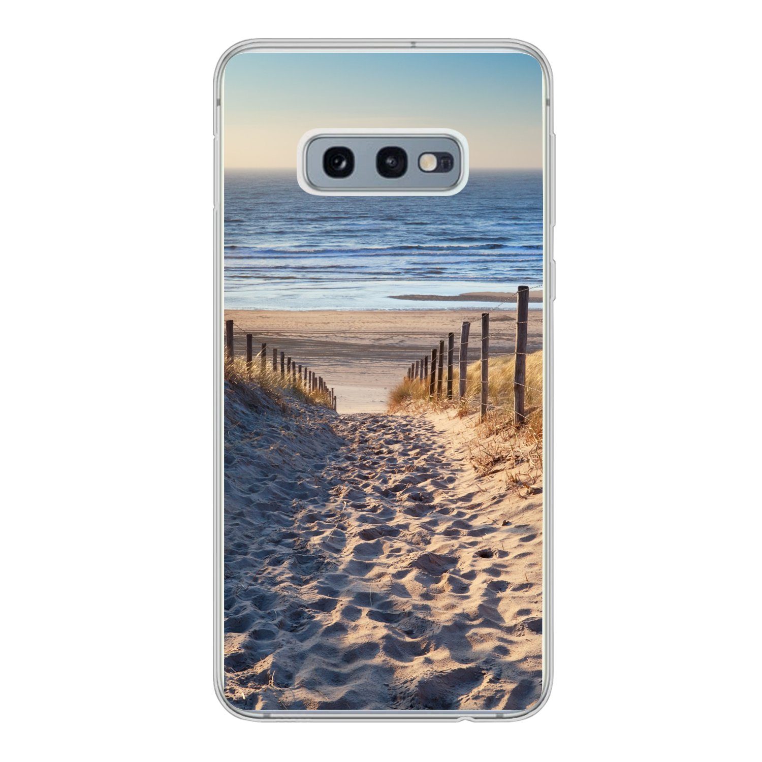 MuchoWow Handyhülle für Samsung Galaxy S10e Strand - Meer - Niederlande - Dünen - Sonne, Phone Case, Silikon, Schutzhülle Dünn