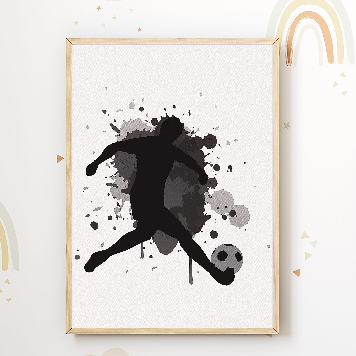 Tigerlino Poster Jungen Fußball Bilder 3er Set Kinderzimmer Fußballspieler Wandbilder