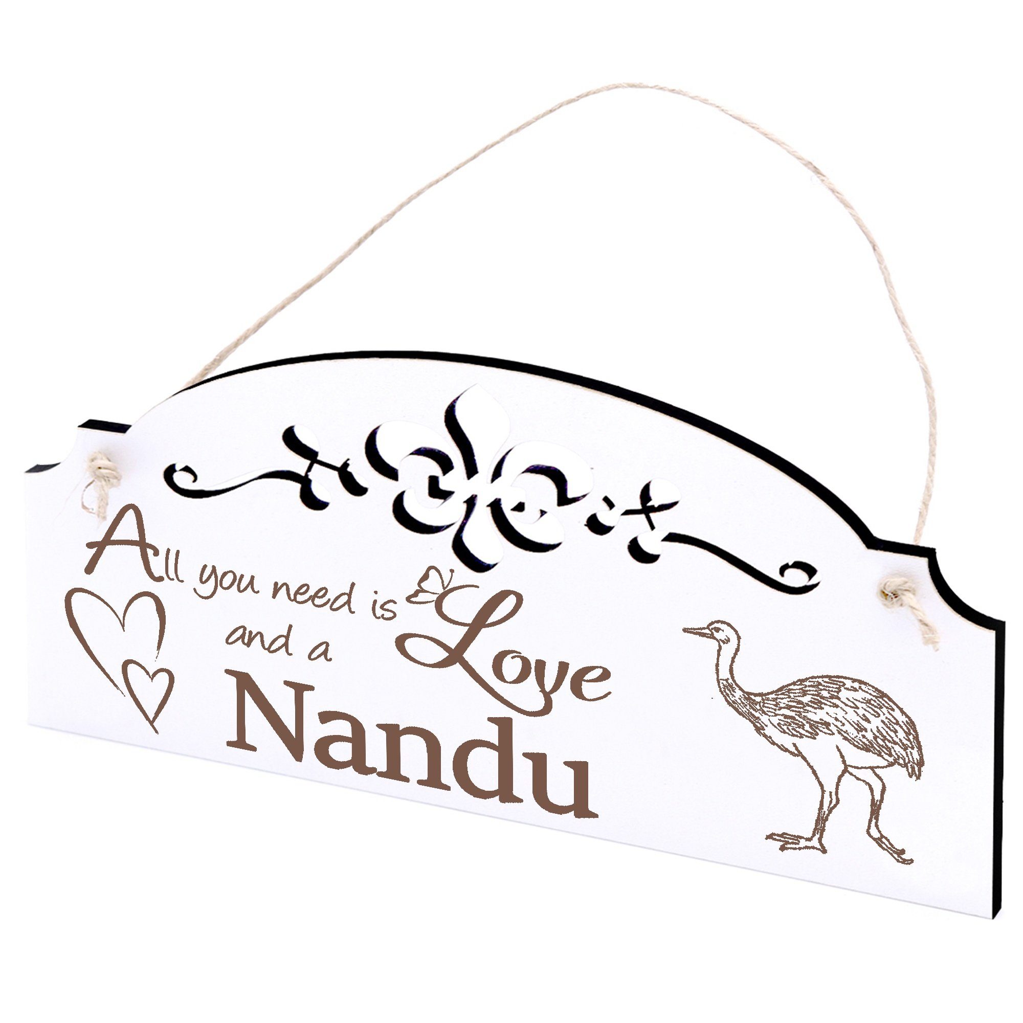 Hängedekoration need Love Nandu is you 20x10cm All Dekolando Deko