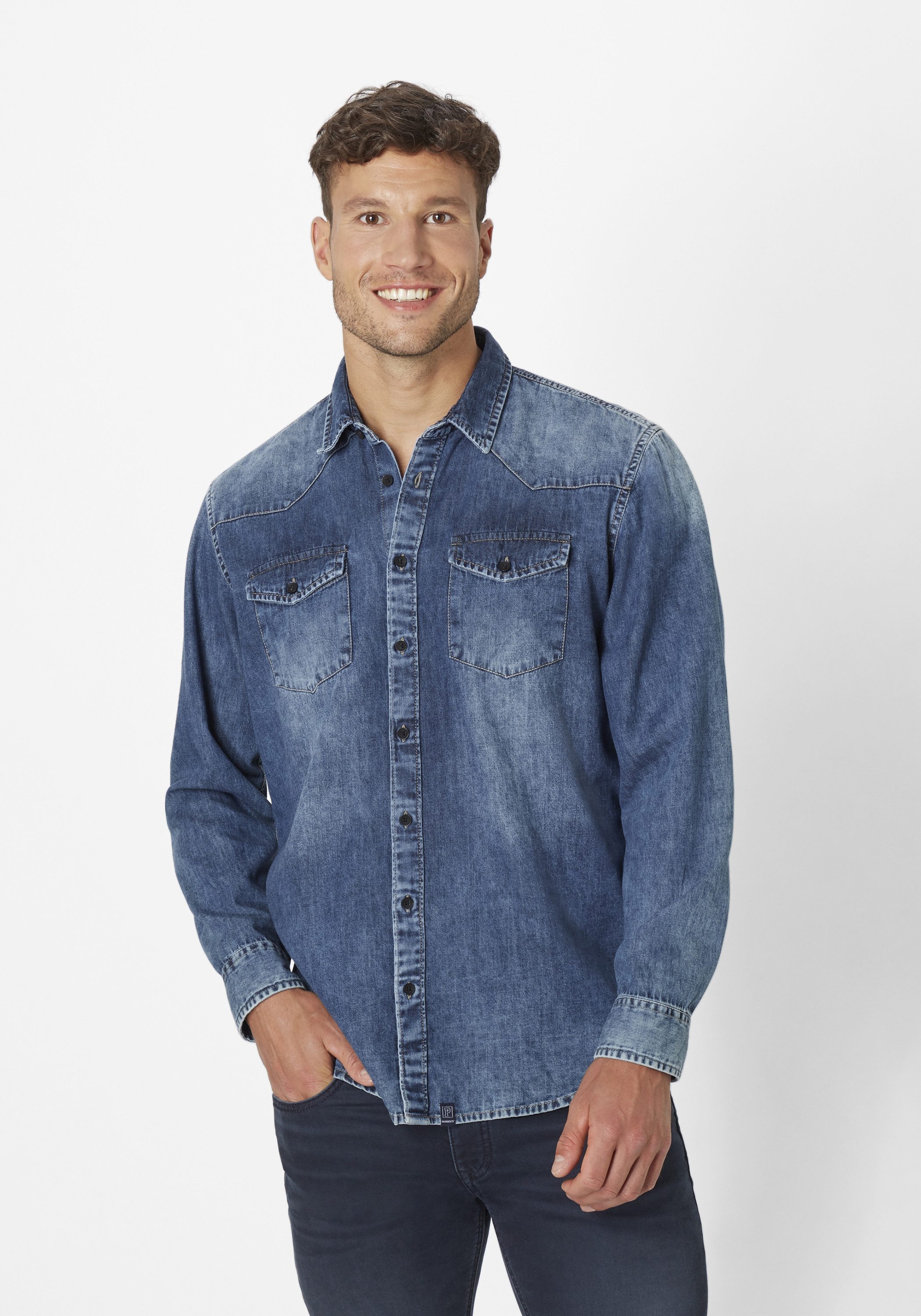 Paddock's Jeanshemd günstig online kaufen