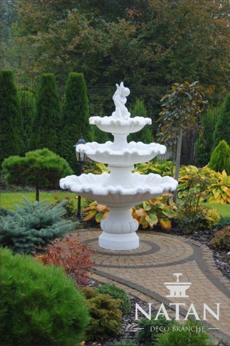 JVmoebel Springbrunnen Garten RAGAZZI1 GECO Fontaine Zierbrunnen Teich Skulptur Brunnen