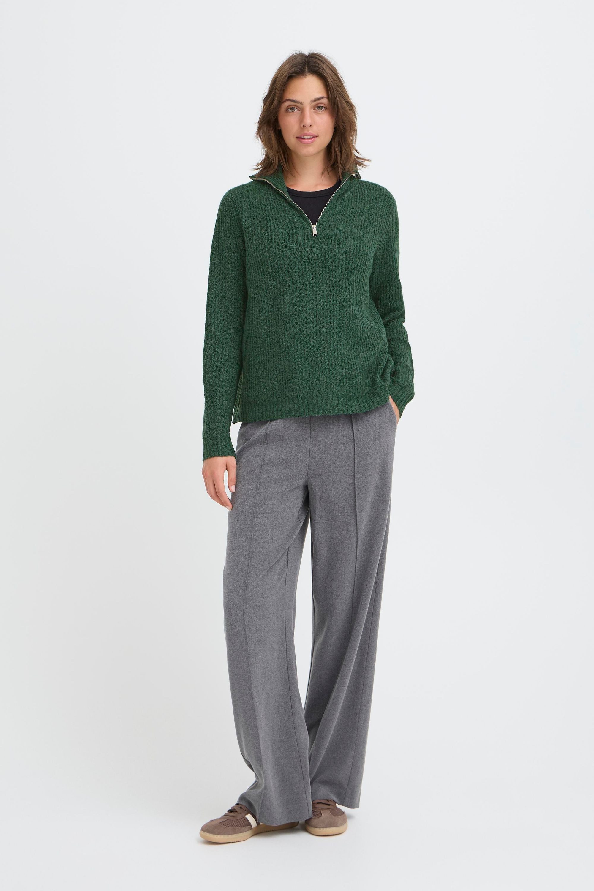 OXMO Troyer OXBallino Modischer Grobstrick-Pullover mit Troyerkragen